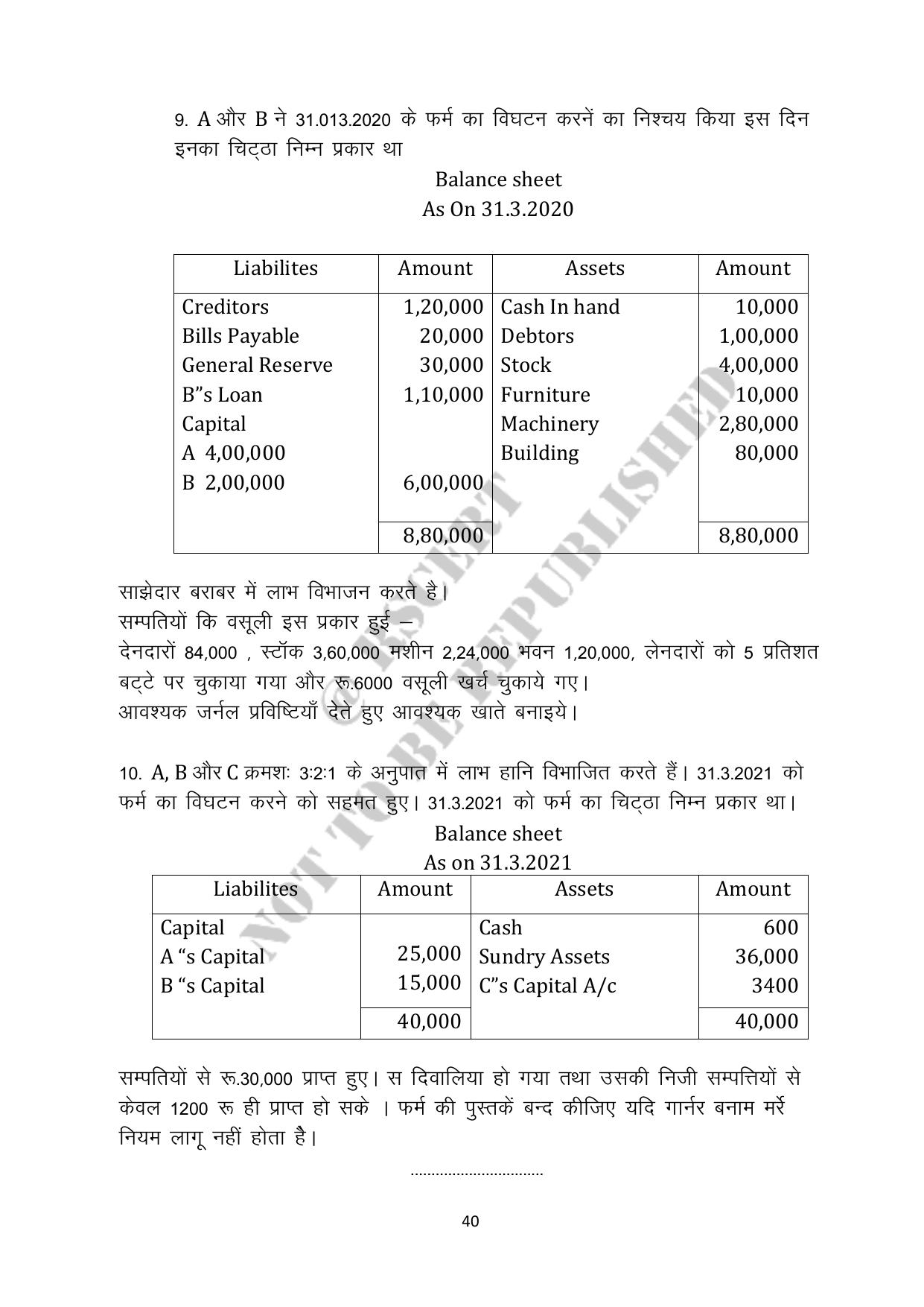 RBSE 2023 Class 12 Accountancy Question Bank - Page 40