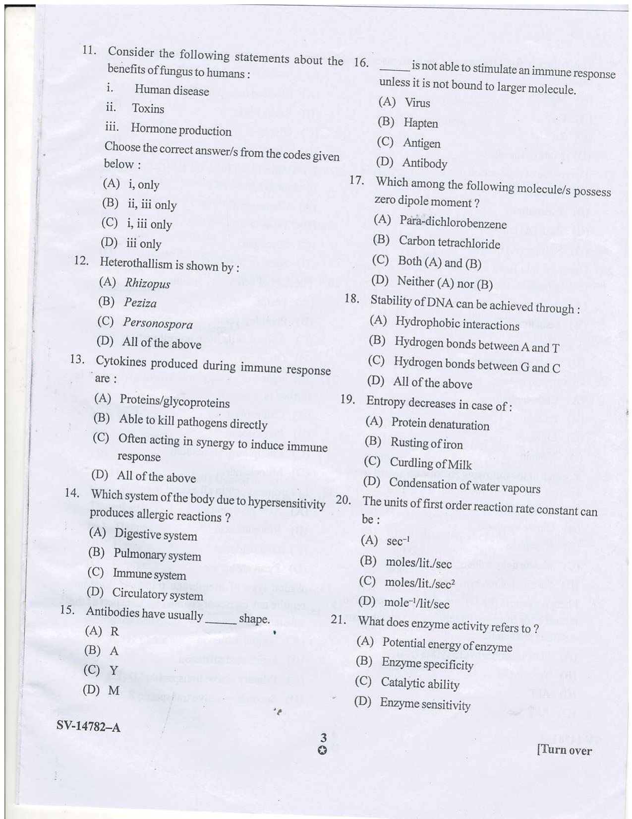 KUET 2023 M.Sc. Microbiology Question Paper - Page 11