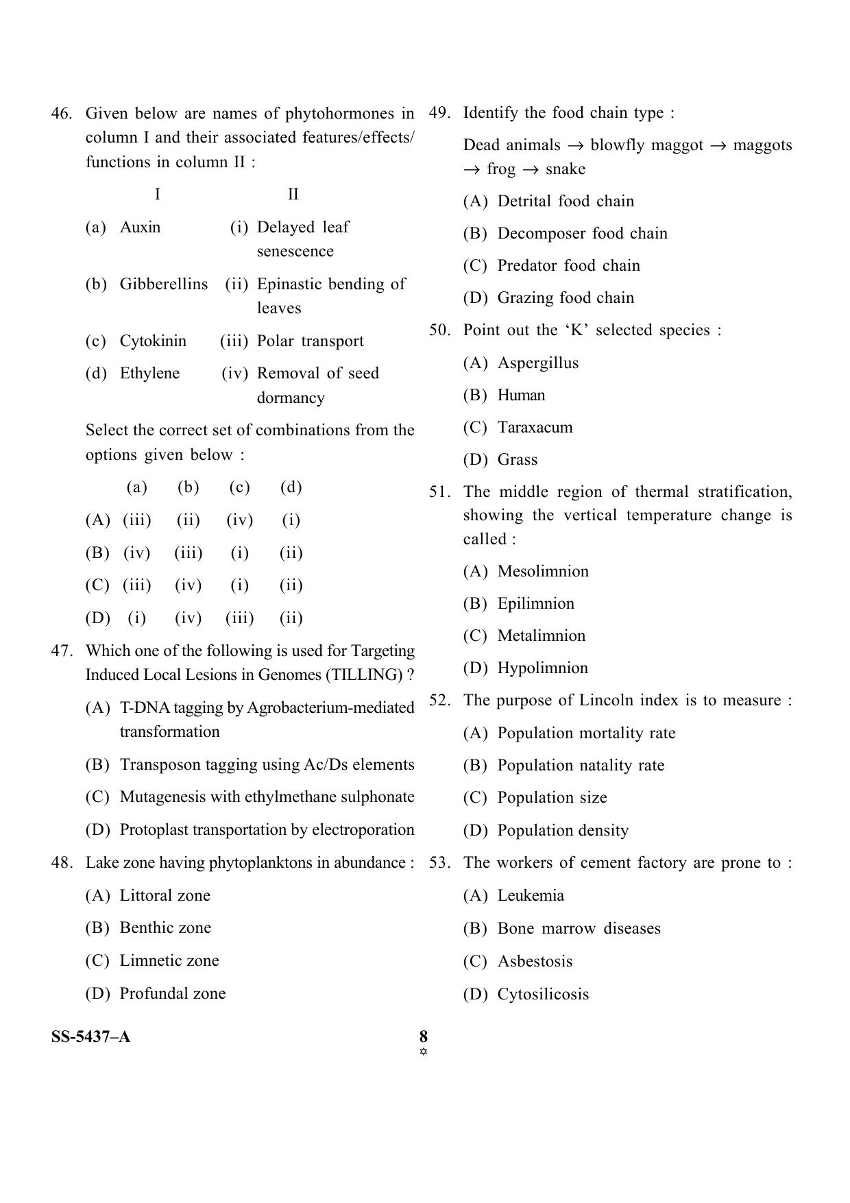 KUET 2023 M.Sc. Microbiology Question Paper - Page 23