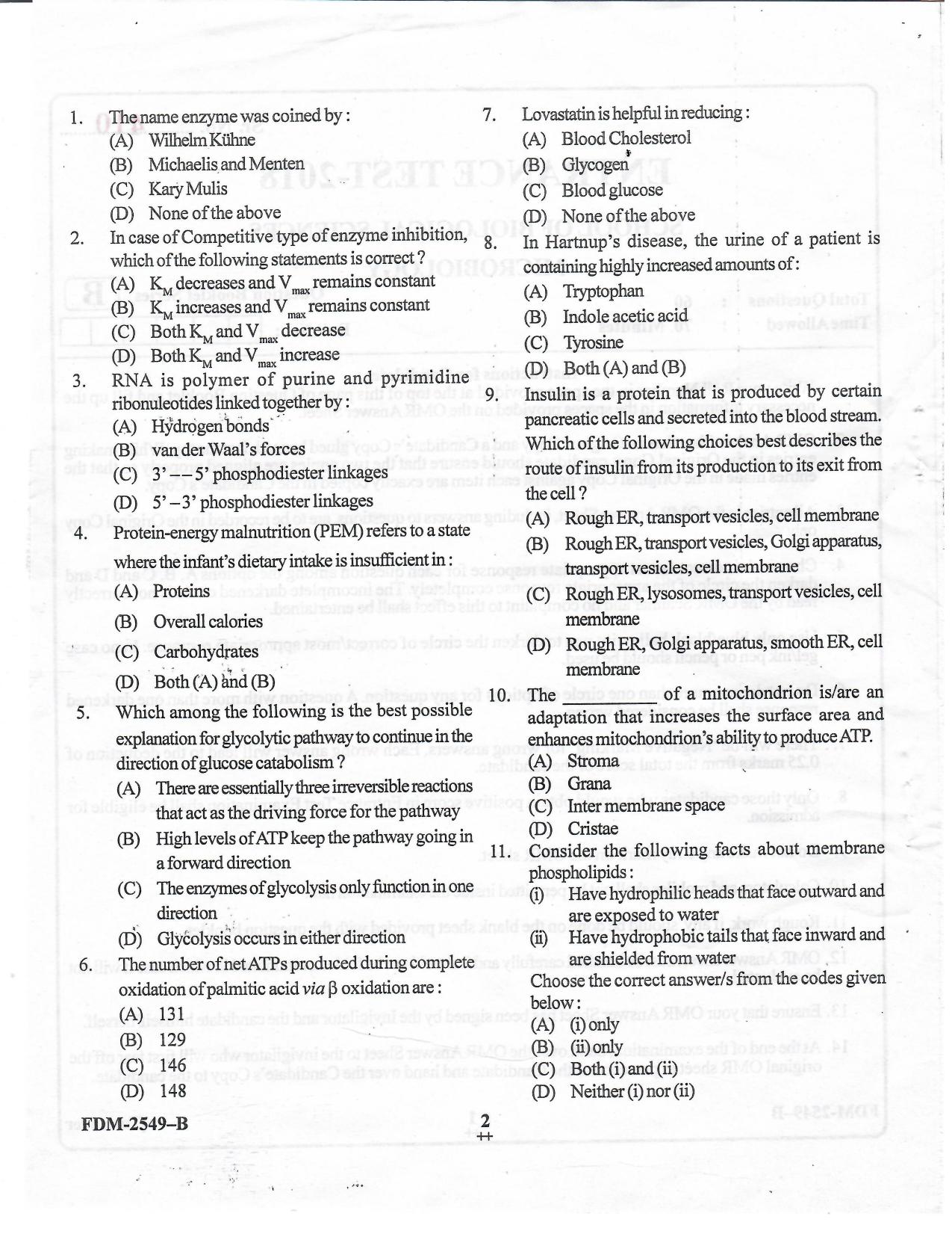 KUET 2023 M.Sc. Microbiology Question Paper - Page 33