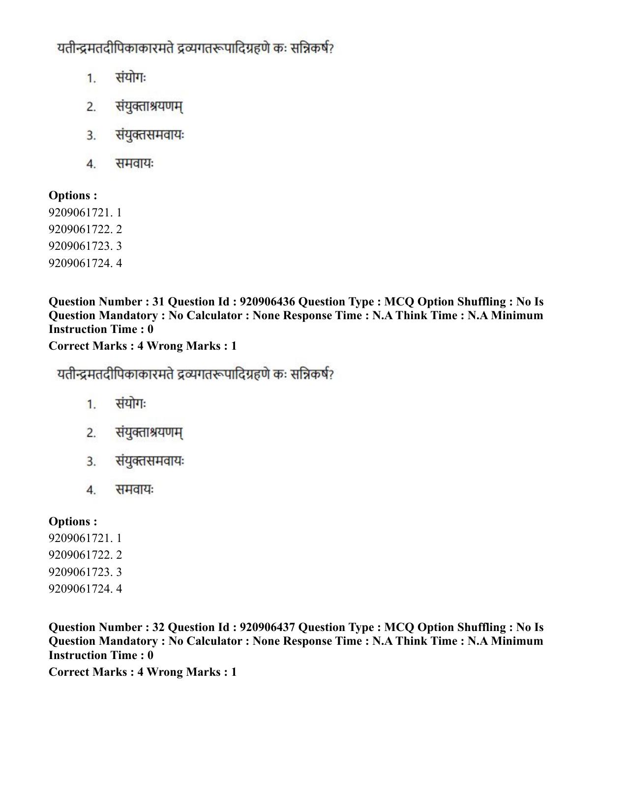 CUET PG 2023: ACQP24 – Vedanta, Sarvadarshan, Mimansa, Nyaya (Eng.) (06-06-2023) Question Paper - Page 54