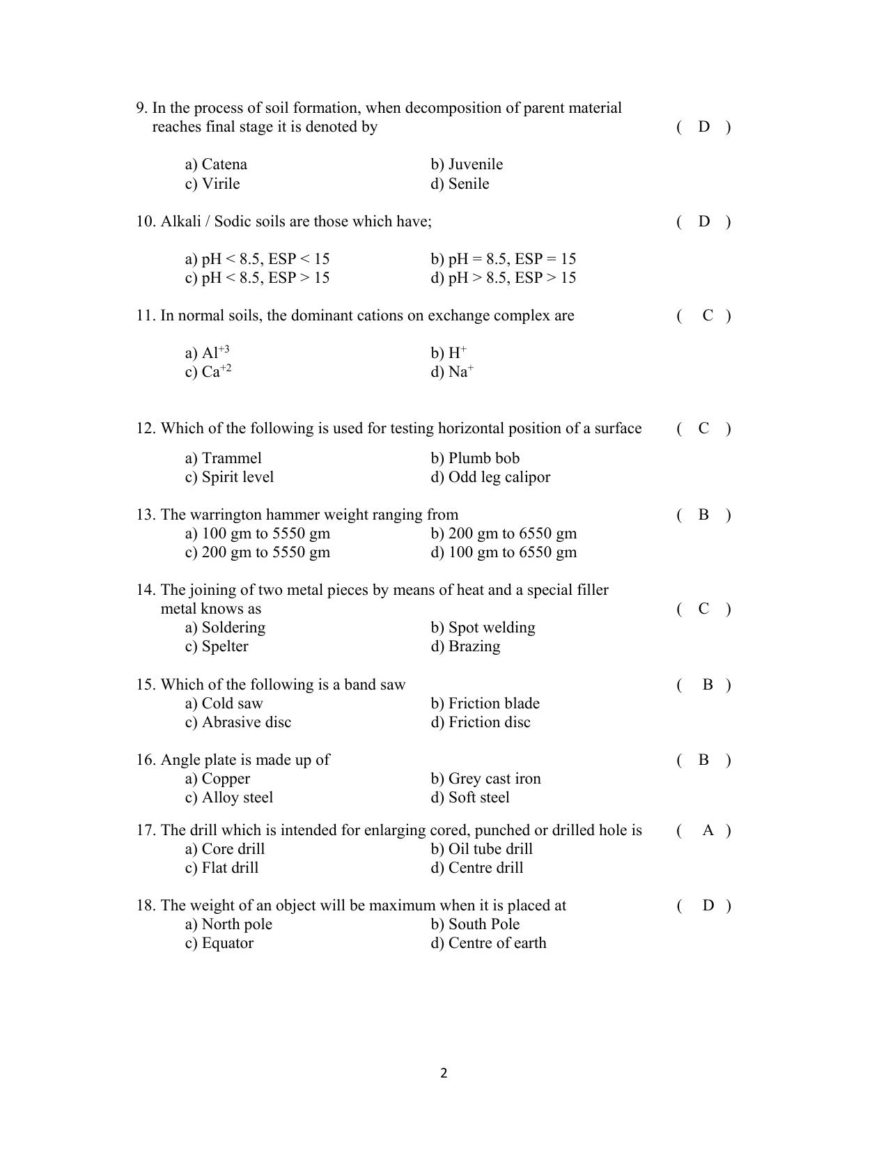 TS AGRICET 2019 AGRICULTURAL ENGINEERING PAPER WITH KEY - Page 2
