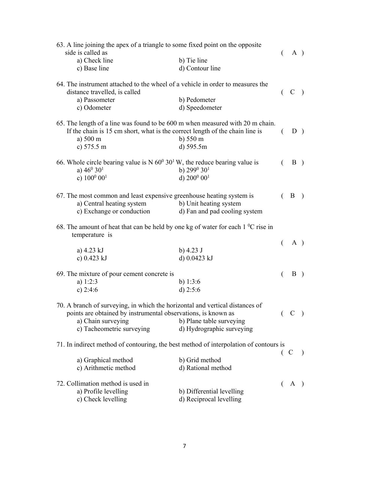 TS AGRICET 2019 AGRICULTURAL ENGINEERING PAPER WITH KEY - Page 7