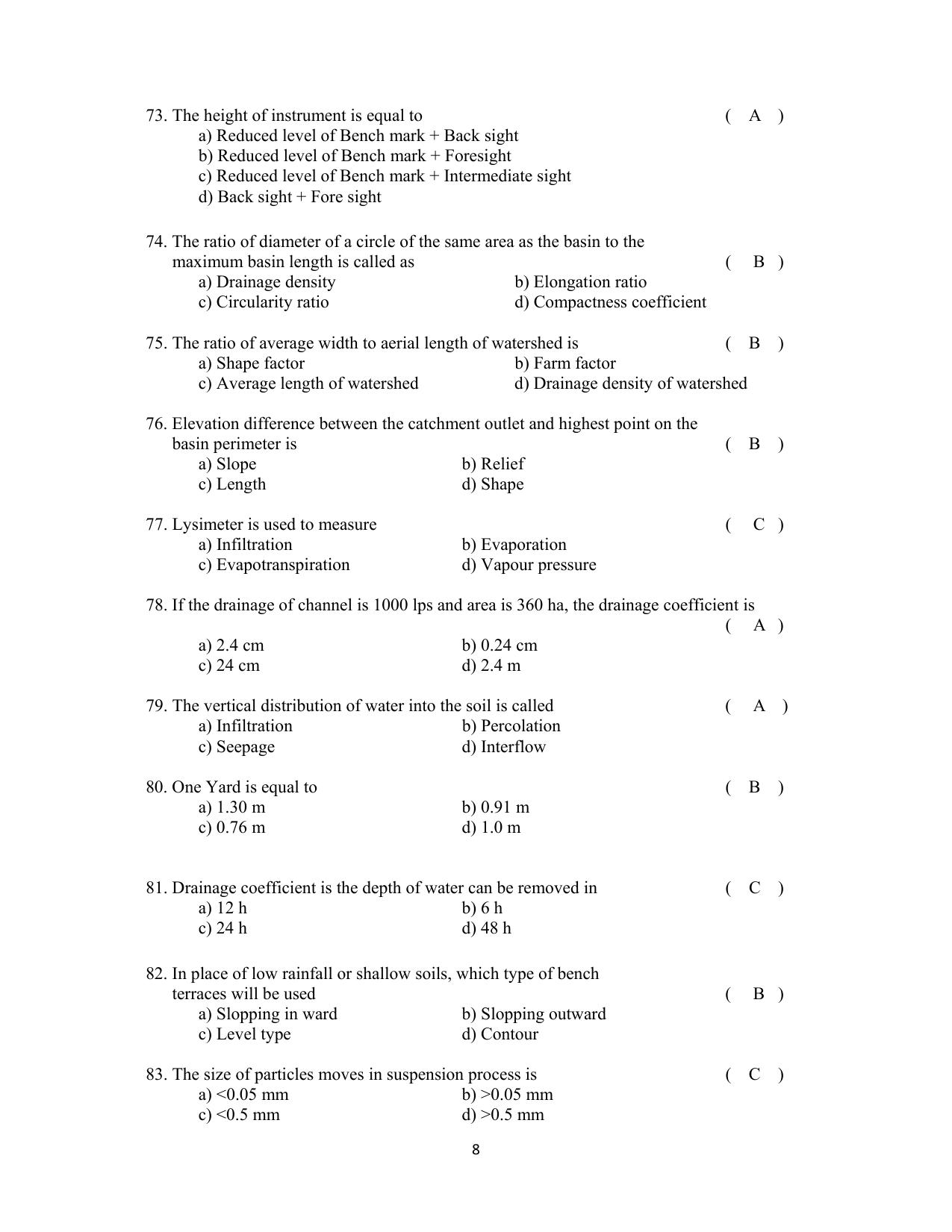 TS AGRICET 2019 AGRICULTURAL ENGINEERING PAPER WITH KEY - Page 8