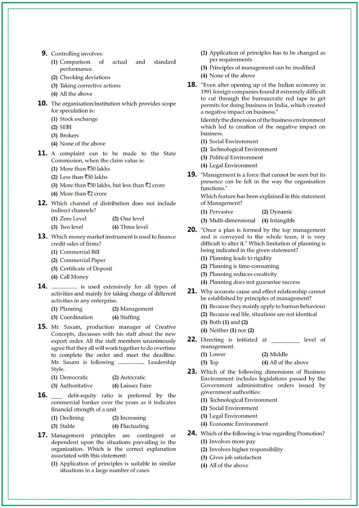 CUET UG Business Studies Sample Paper 8 - Page 2