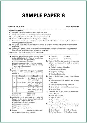 CUET UG Business Studies Sample Paper 8