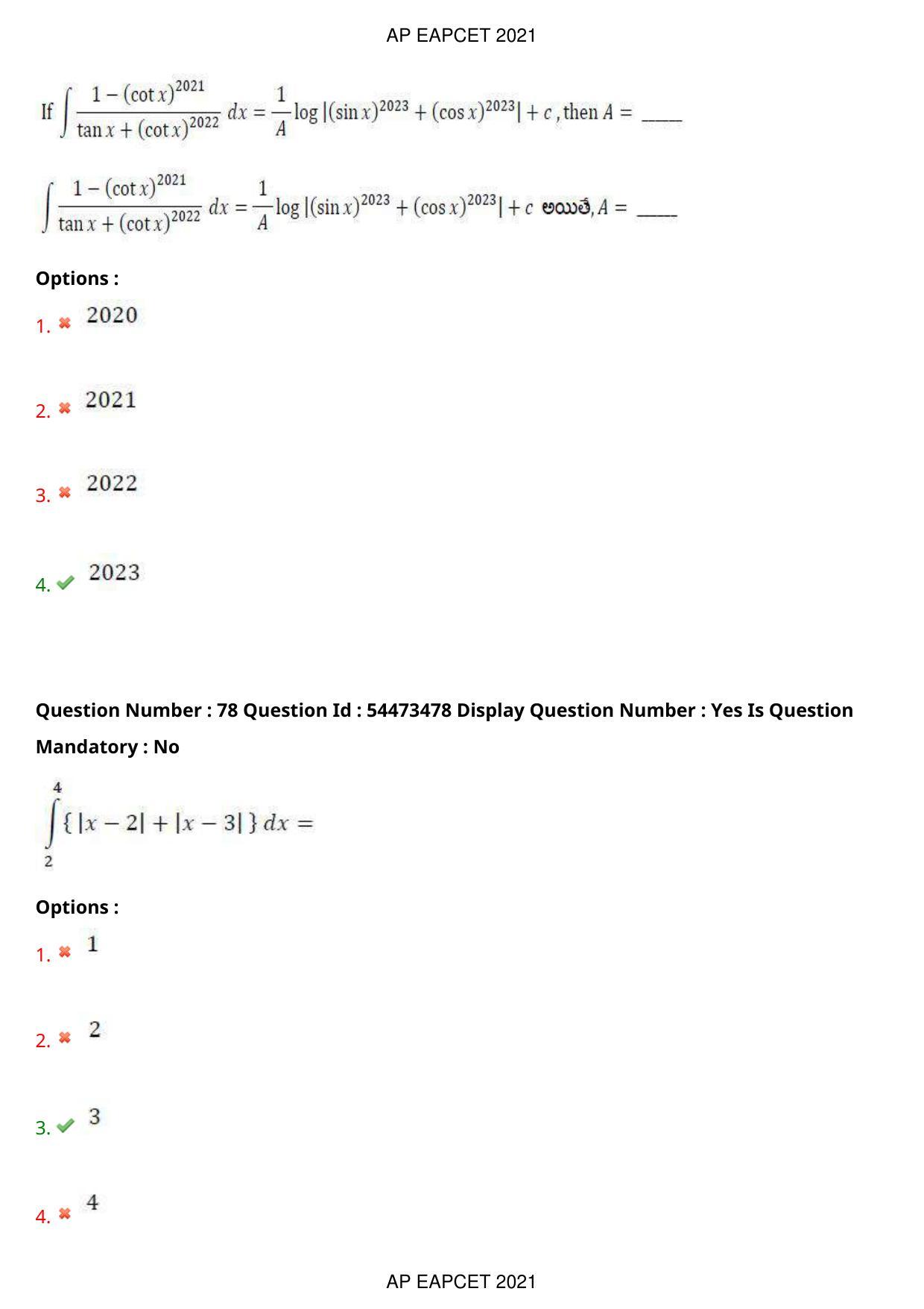 AP EAPCET 2021 - August 19,2021 Shift 1 - Master Engineering Question Paper With Preliminary Keys - Page 51