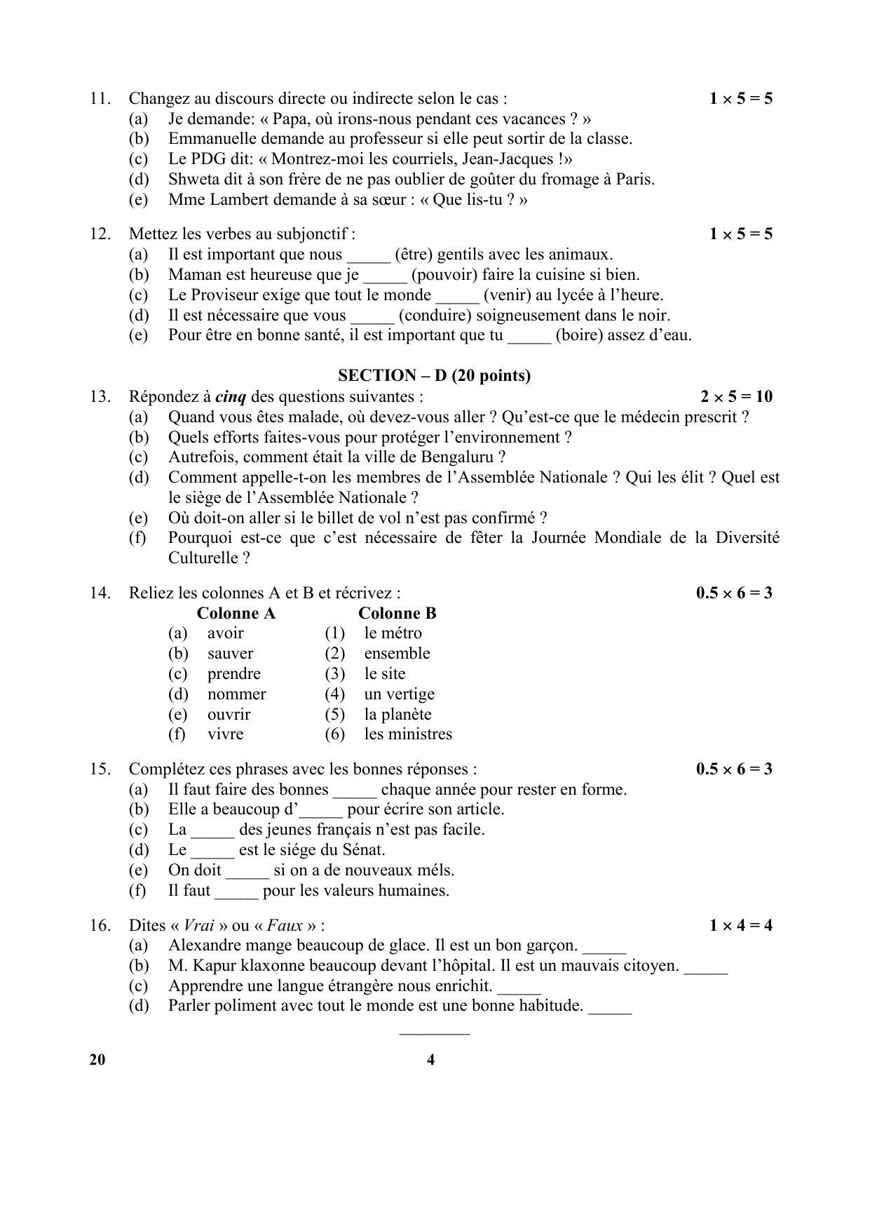 CBSE Class 10 20-French 2017-comptt Question Paper - Page 4