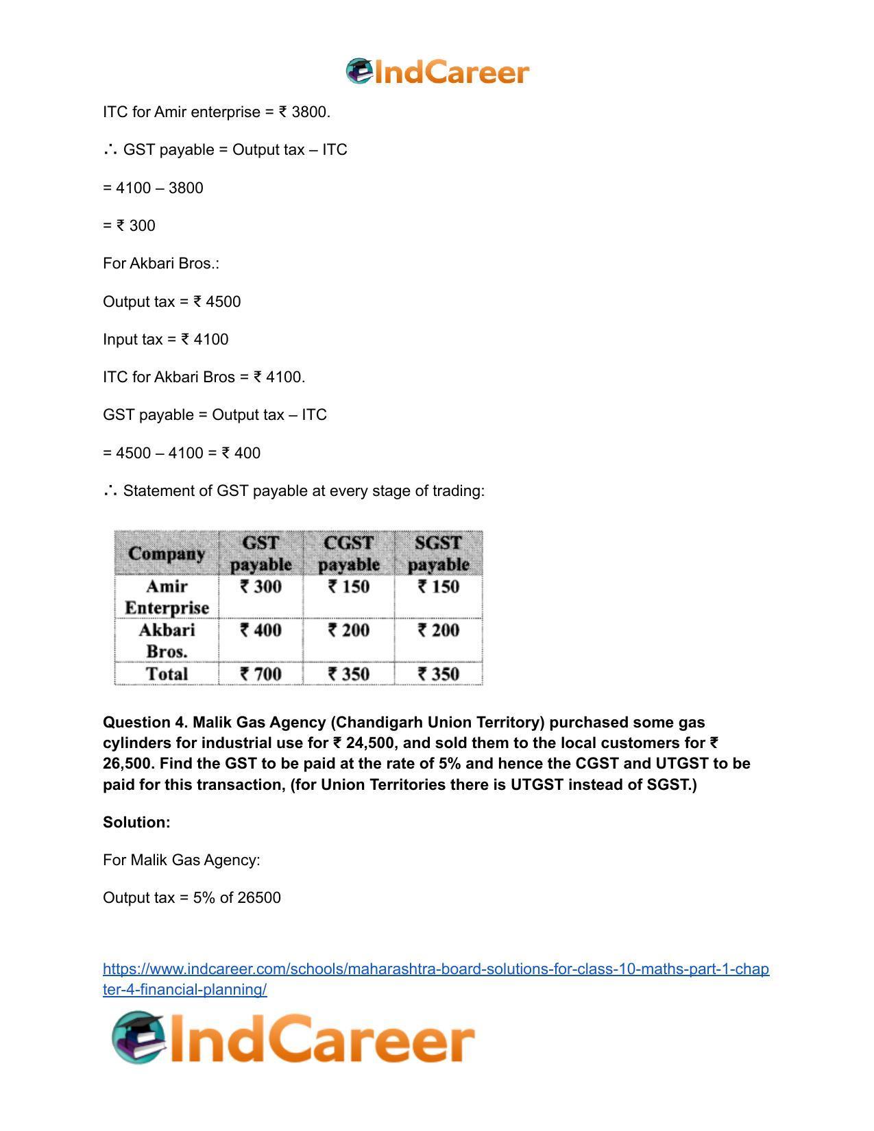 Maharashtra Board Solutions for Class 10-Maths (Part 1): Chapter 4- Financial Planning - Page 13