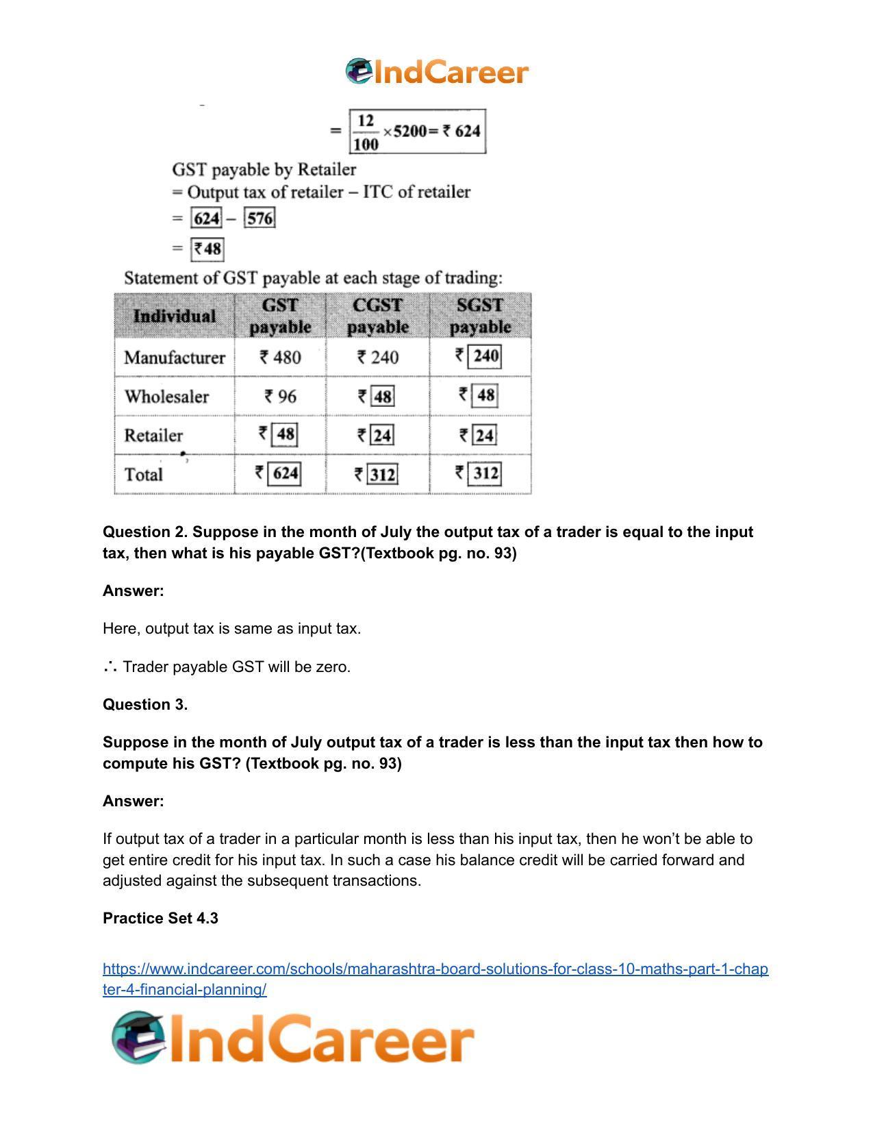 Maharashtra Board Solutions for Class 10-Maths (Part 1): Chapter 4- Financial Planning - Page 19