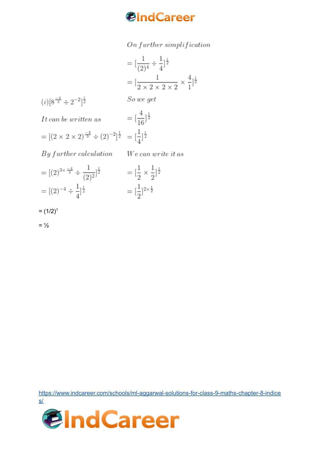 ML Aggarwal Solutions for Class 9 Maths Chapter 8- Indices - Page 9