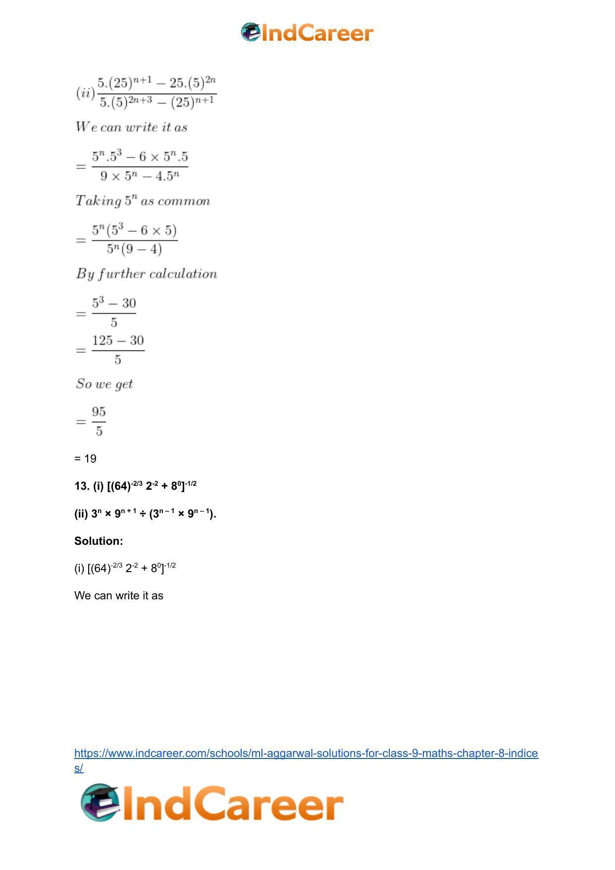 ML Aggarwal Solutions for Class 9 Maths Chapter 8- Indices - Page 16