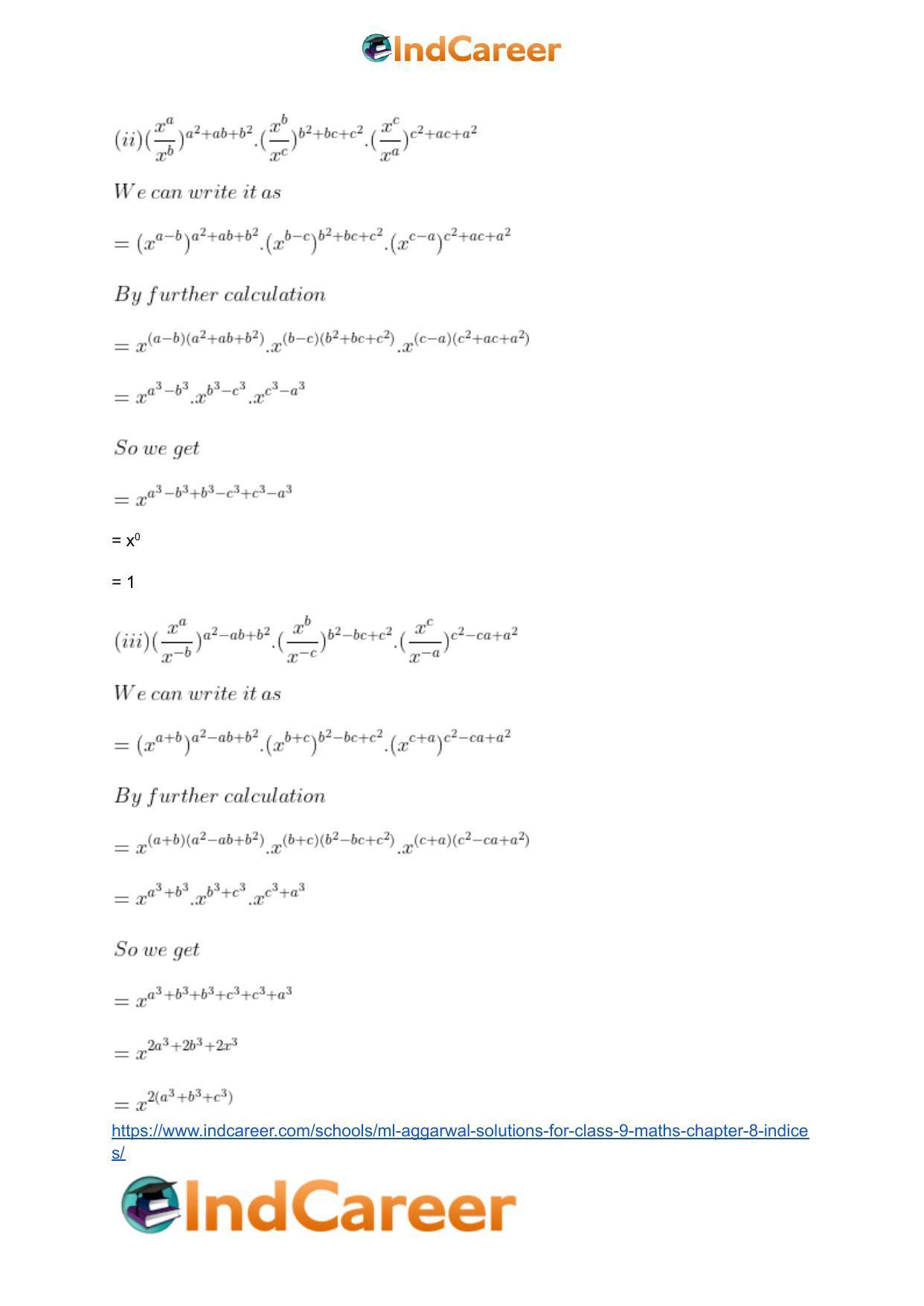 ML Aggarwal Solutions for Class 9 Maths Chapter 8- Indices - Page 28