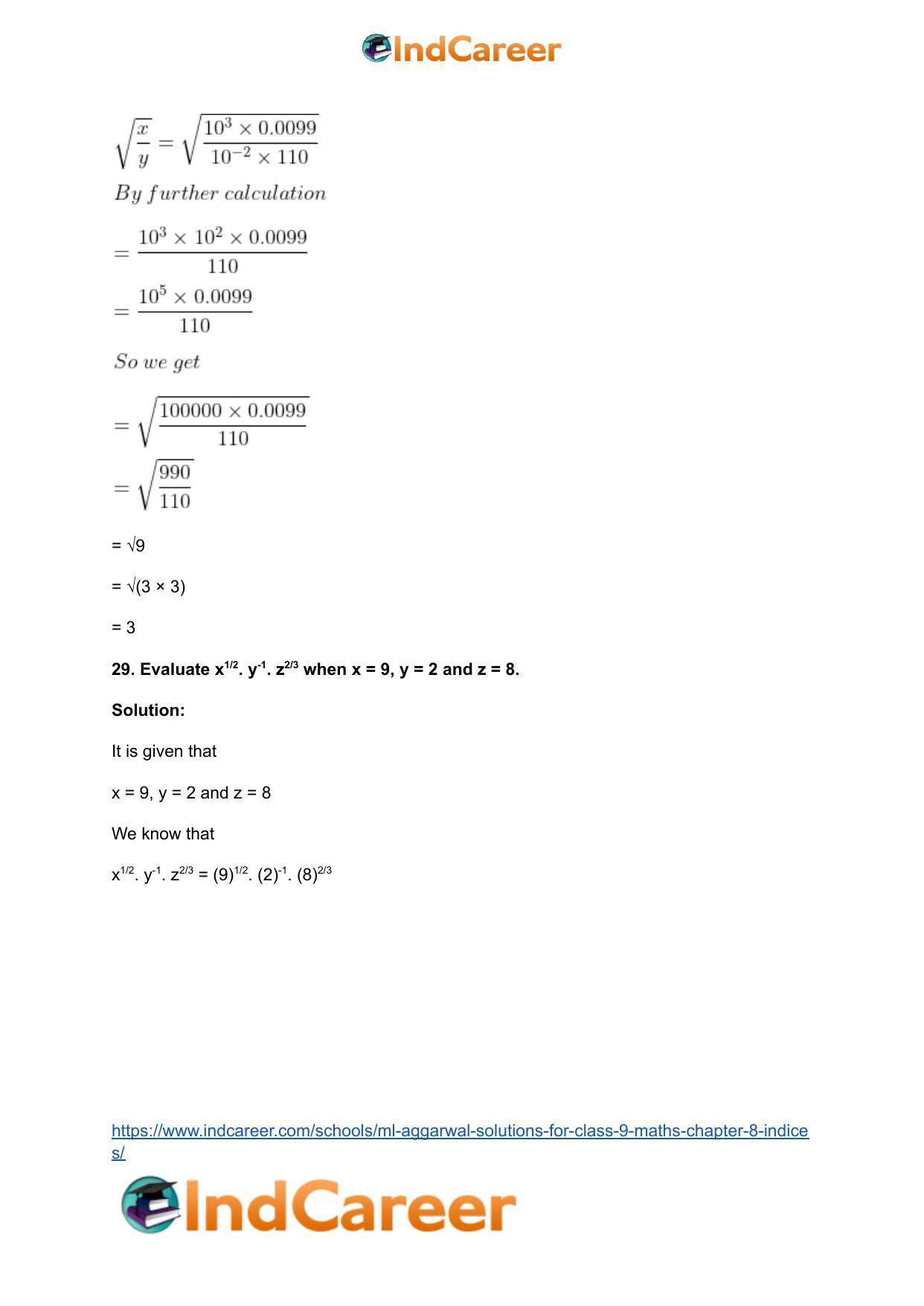 ML Aggarwal Solutions for Class 9 Maths Chapter 8- Indices - Page 40