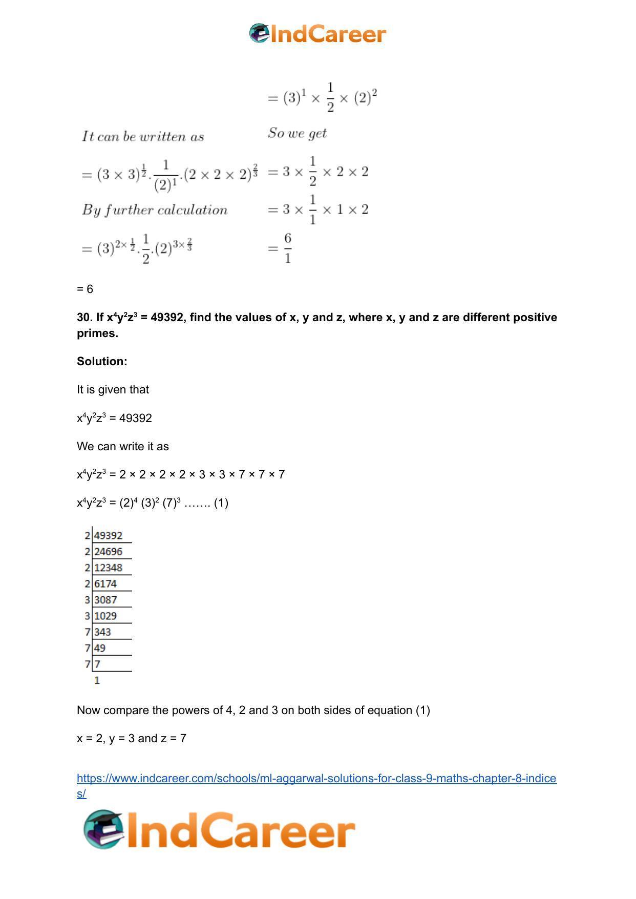 ML Aggarwal Solutions for Class 9 Maths Chapter 8- Indices - Page 41