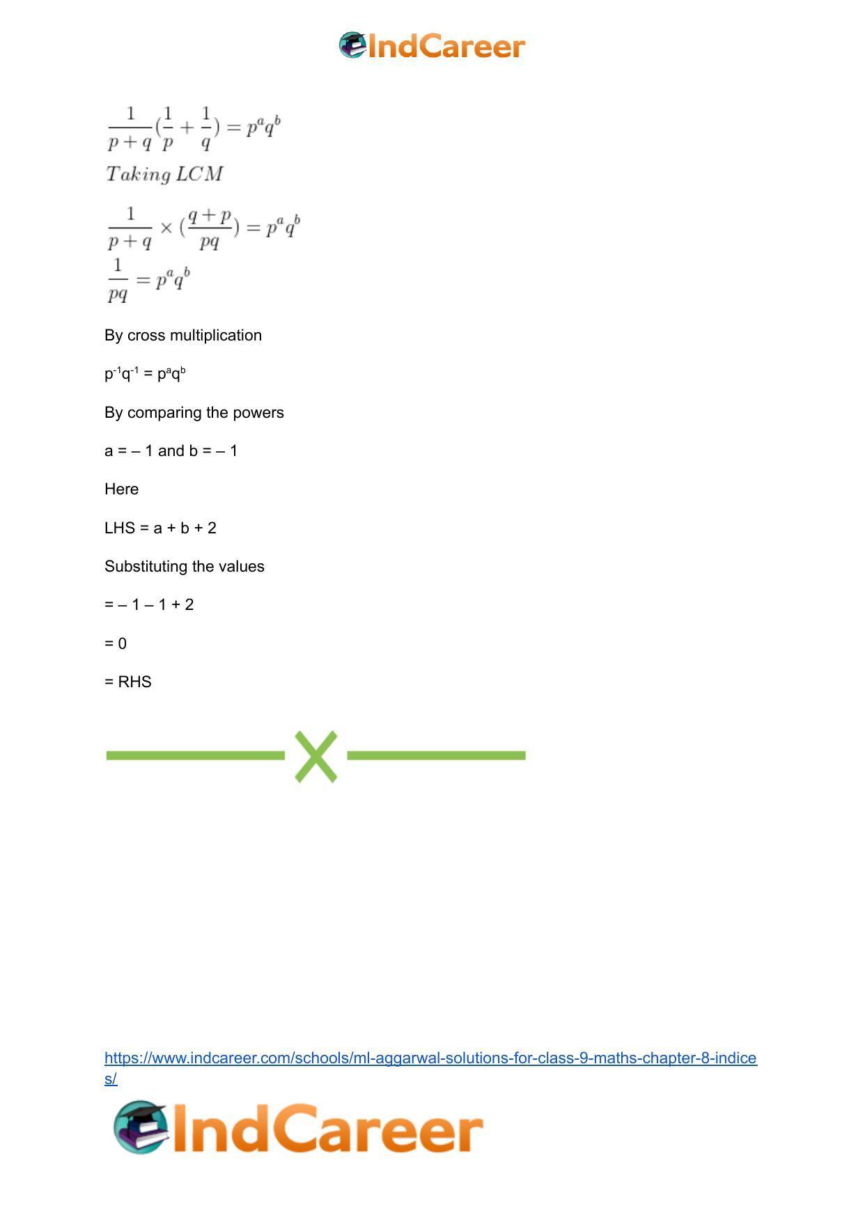 ML Aggarwal Solutions for Class 9 Maths Chapter 8- Indices - Page 43