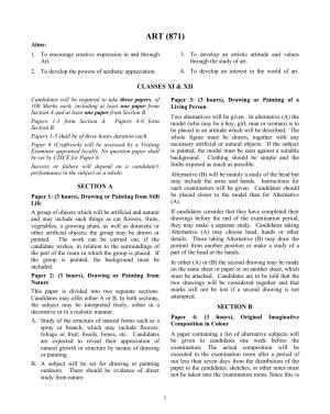 ISC Class XI & XII Art  2025 Syllabus