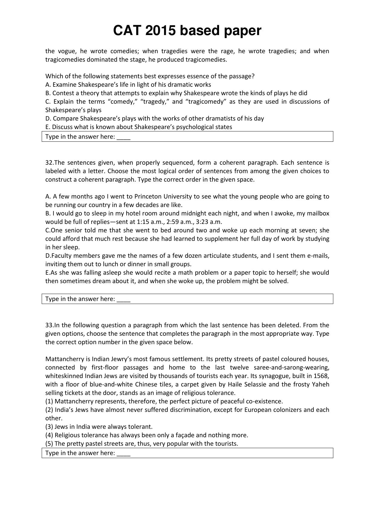 CAT 2015 CAT VARC Question Paper - Page 11