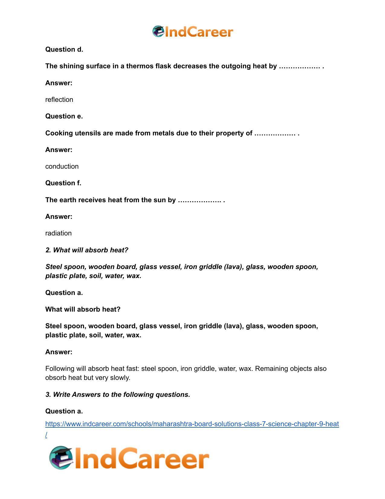 Maharashtra Board Solutions Class 7-Science: Chapter 9- Heat - Page 3