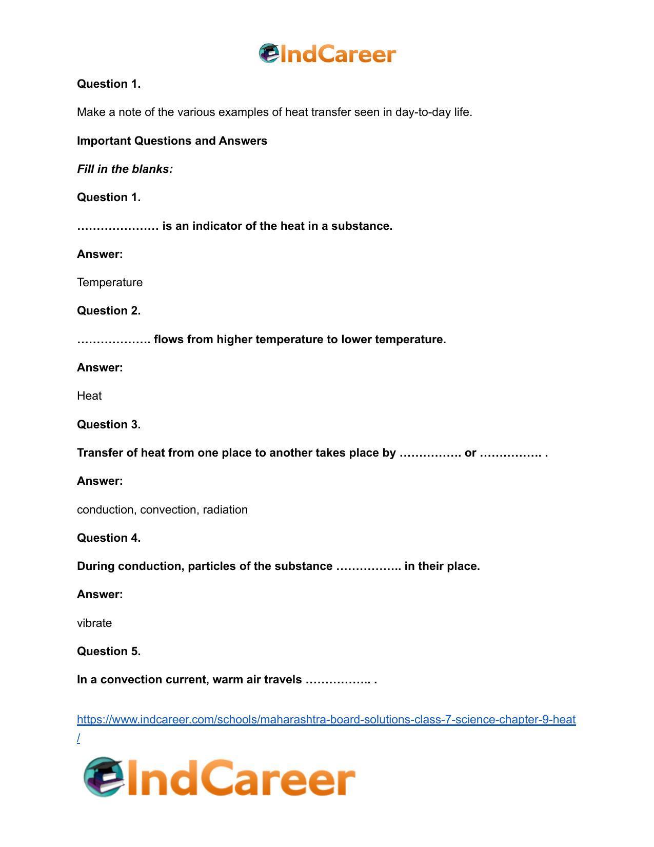 Maharashtra Board Solutions Class 7-Science: Chapter 9- Heat - Page 7