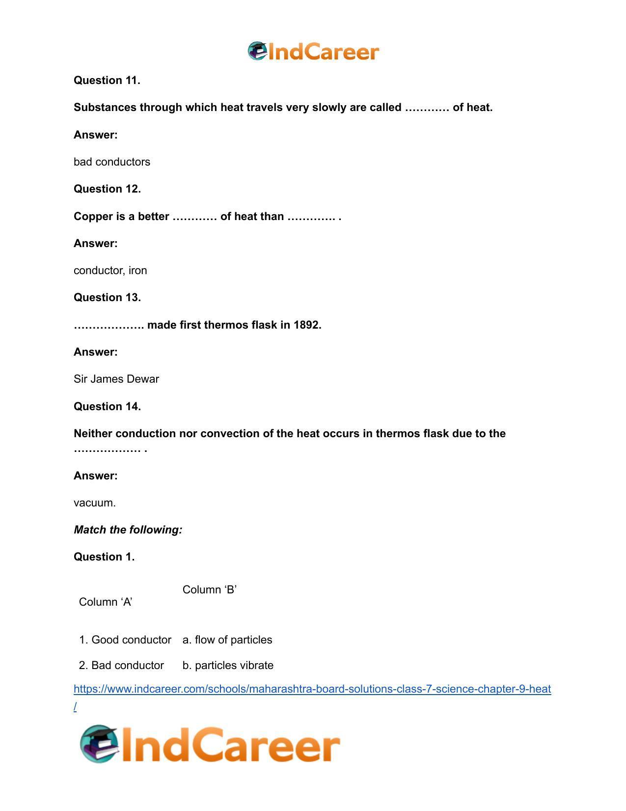 Maharashtra Board Solutions Class 7-Science: Chapter 9- Heat - Page 9
