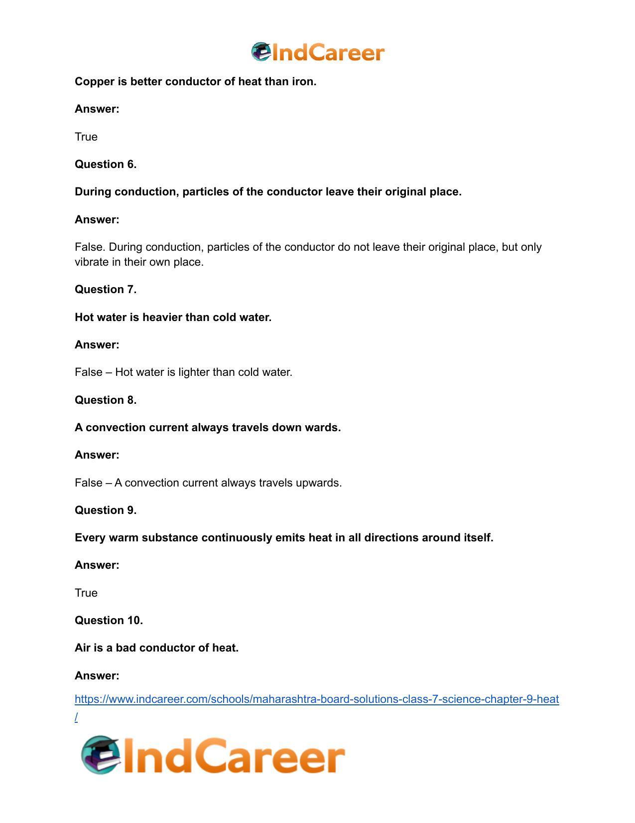 Maharashtra Board Solutions Class 7-Science: Chapter 9- Heat - Page 12