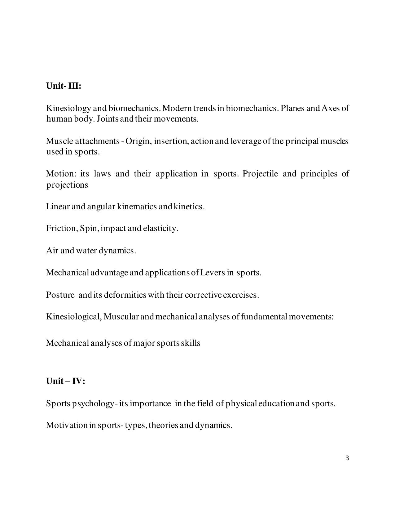 TNSET Syllabus - Physical Education - Page 3