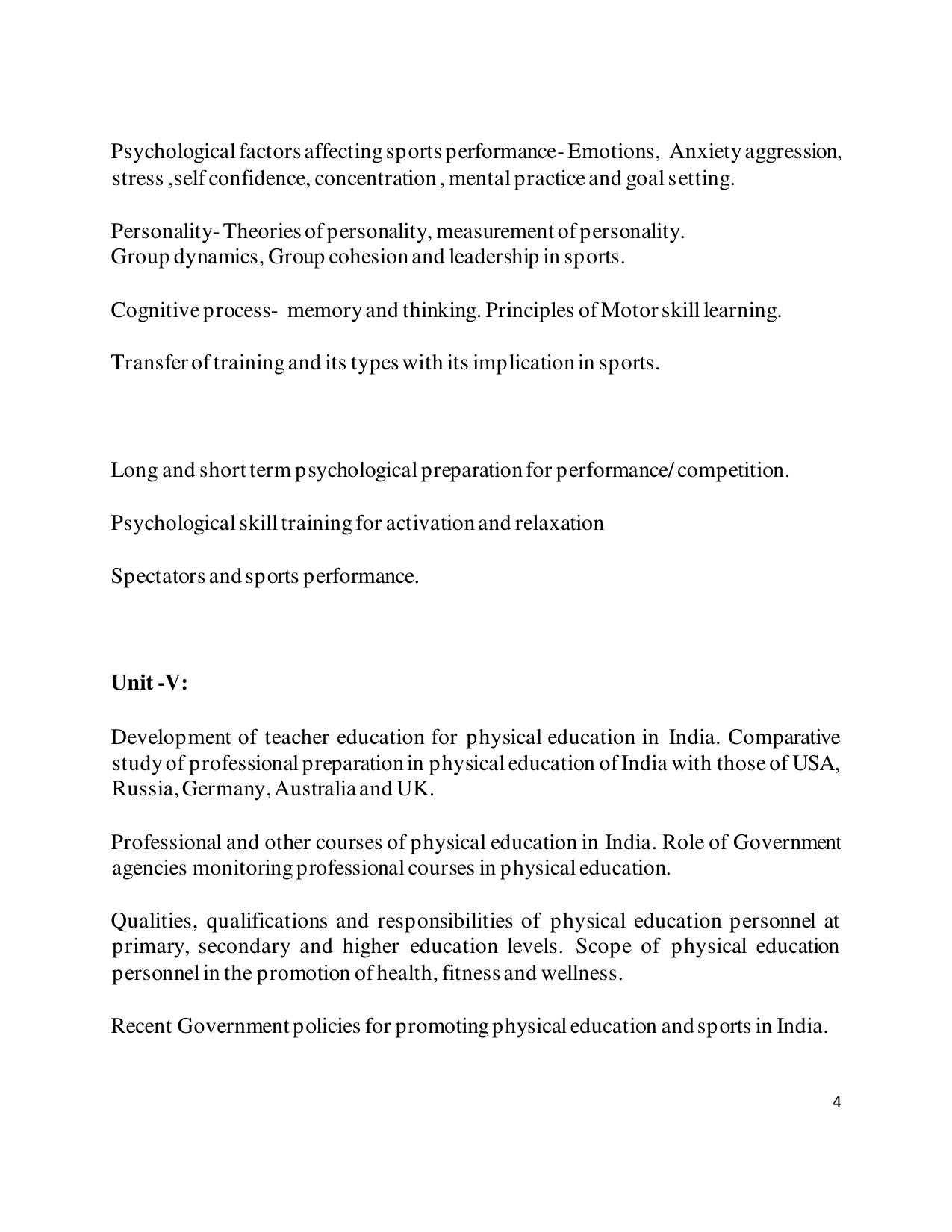 TNSET Syllabus - Physical Education - Page 4
