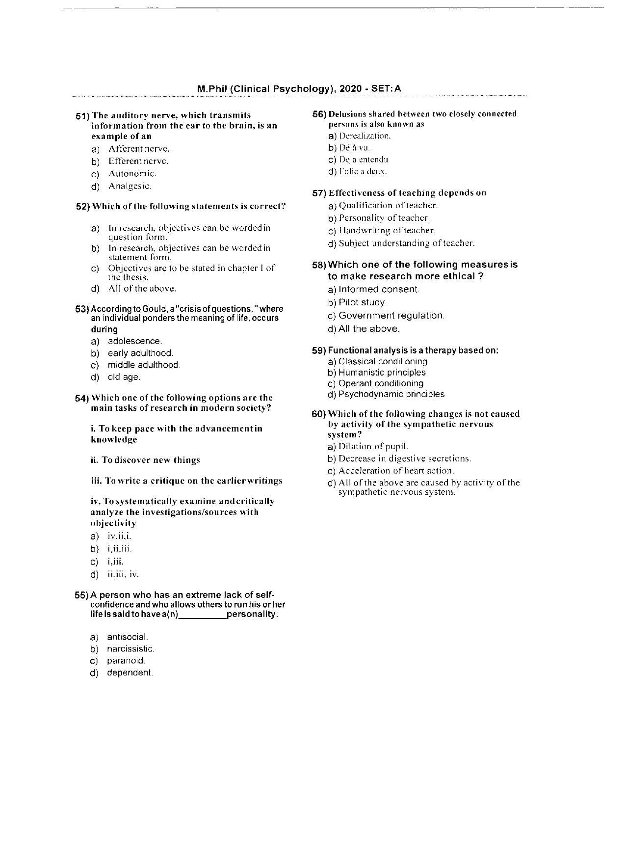 WBJEEB JEMAS (PG) 2020 MPhil CP Question Paper - Page 8