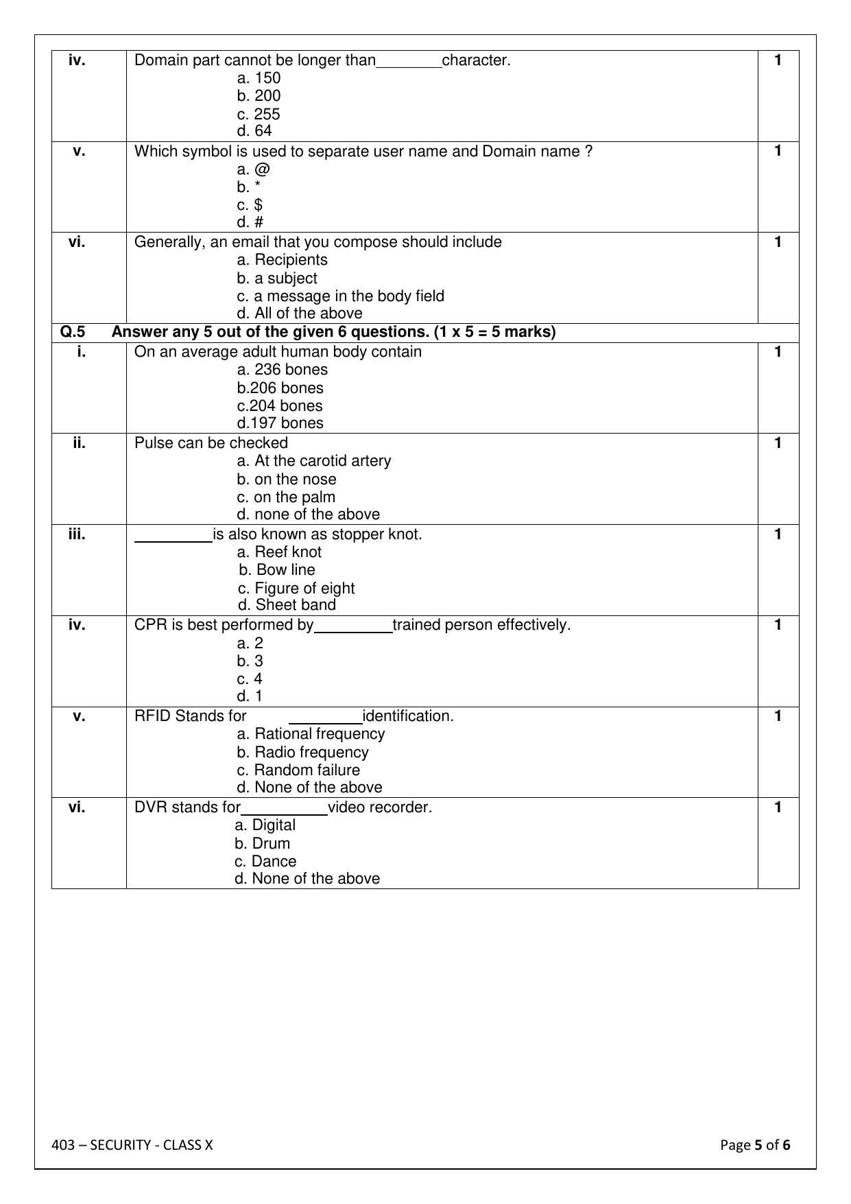 CBSE Class 10 Security Sample Paper 2025 - Page 5