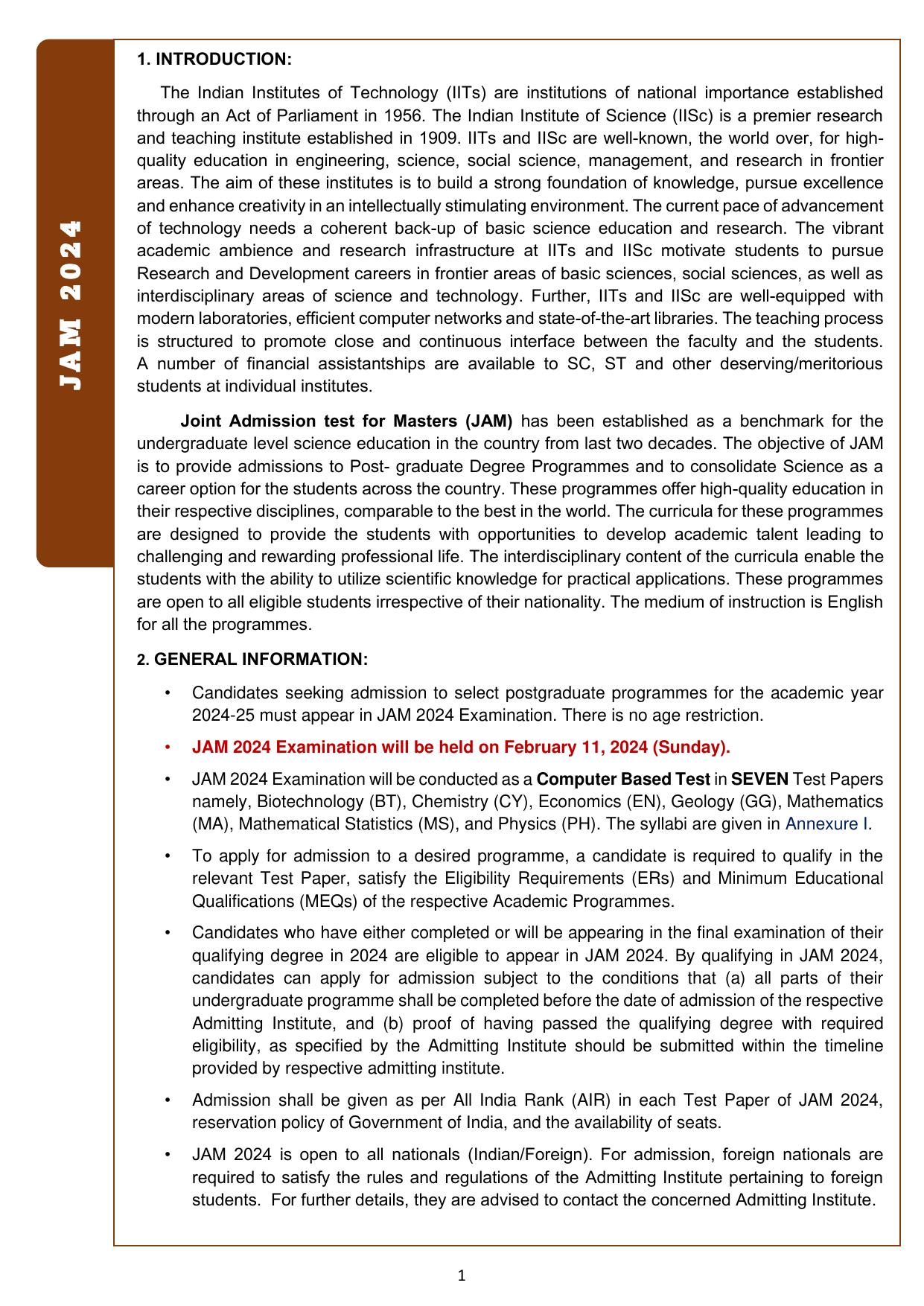 IIT JAM Exam Syllabus - Page 7