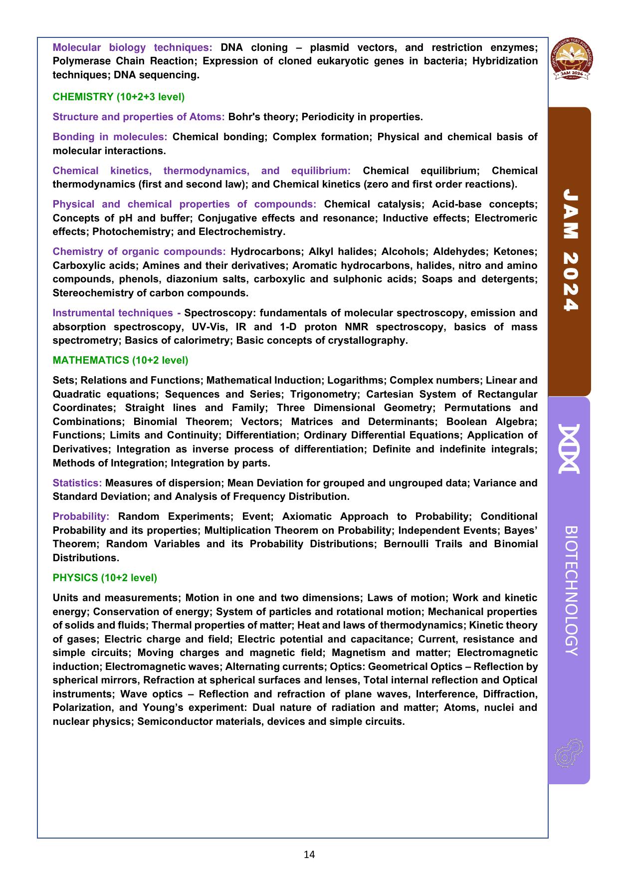 IIT JAM Exam Syllabus - Page 20