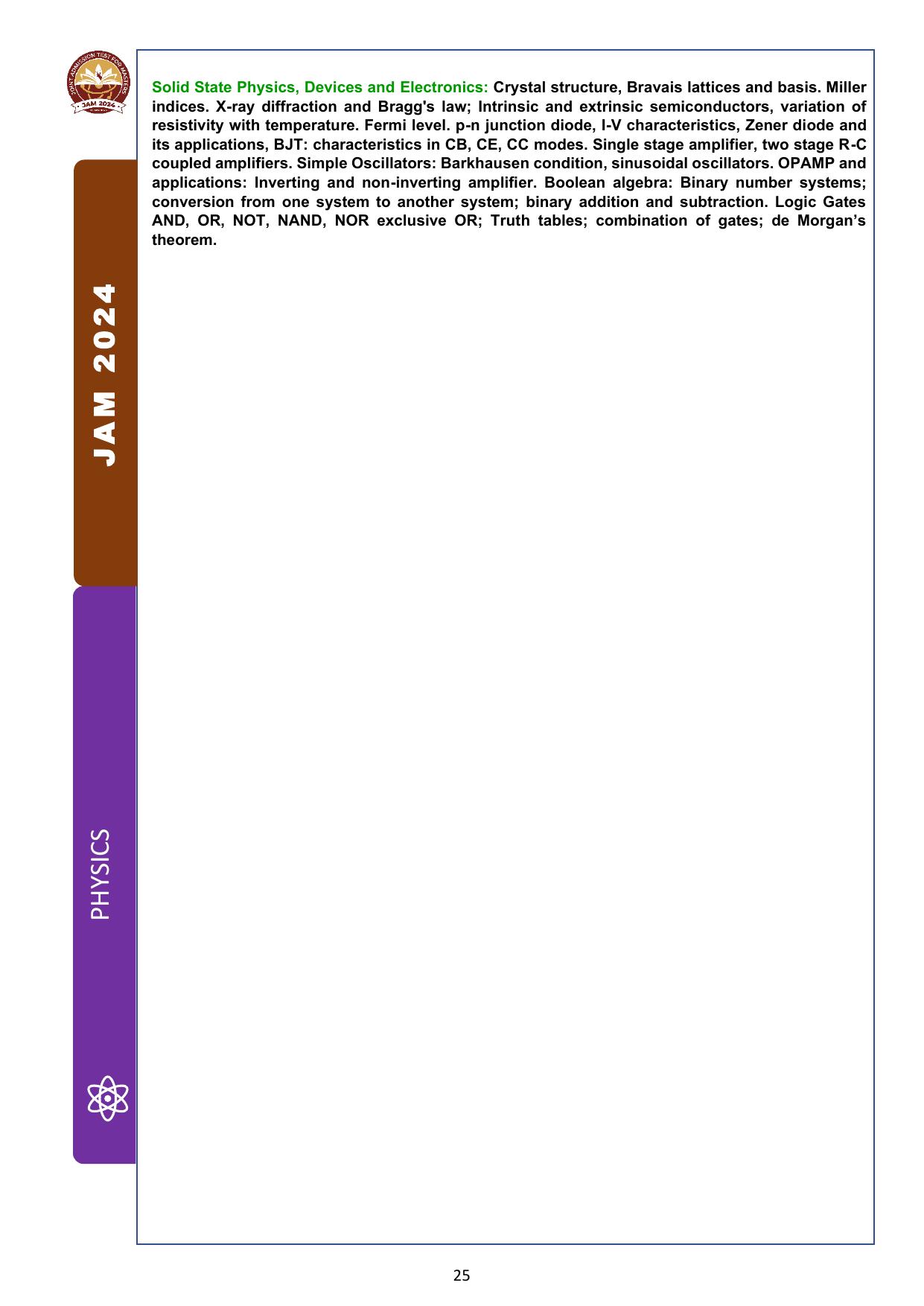 IIT JAM Exam Syllabus - Page 31