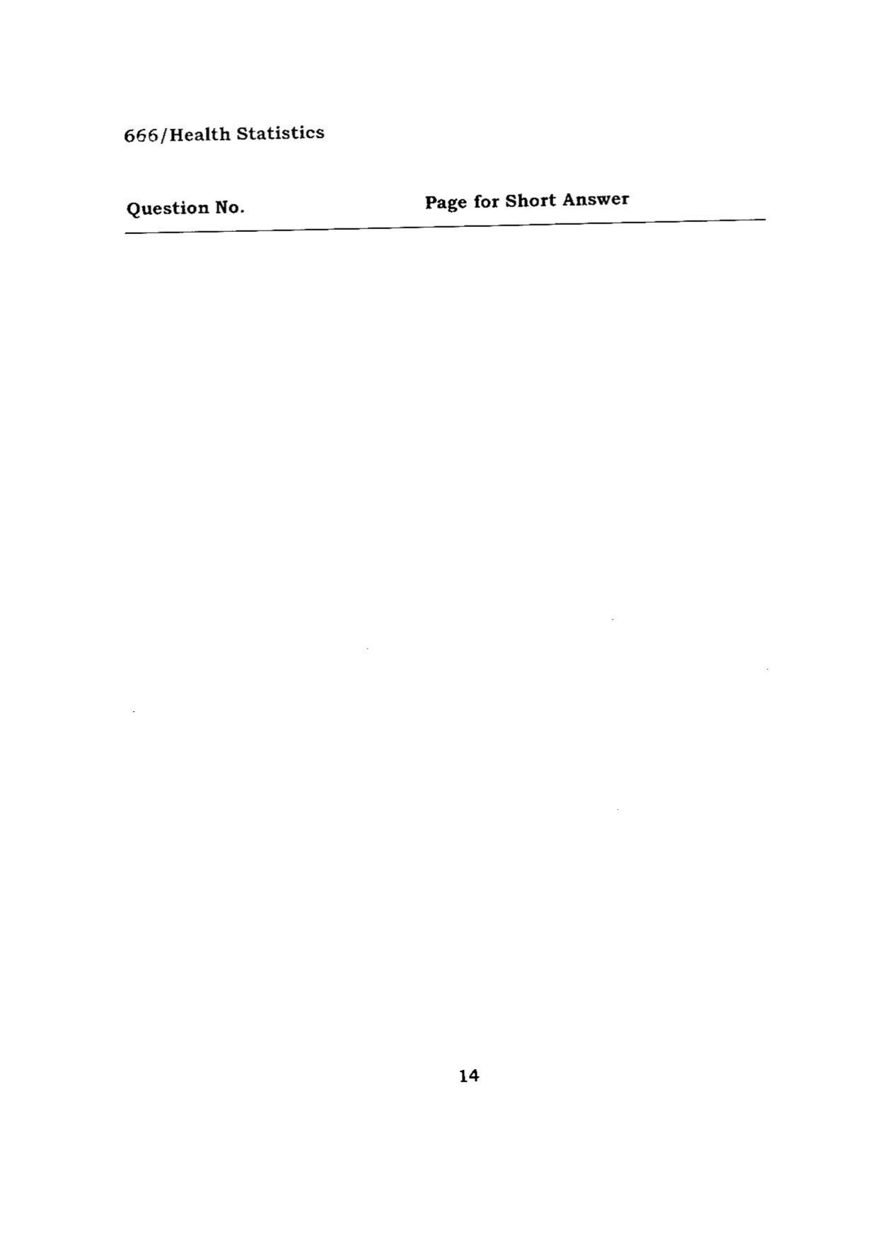 BHU RET HEALTH STATISTICS 2015 Question Paper - Page 14