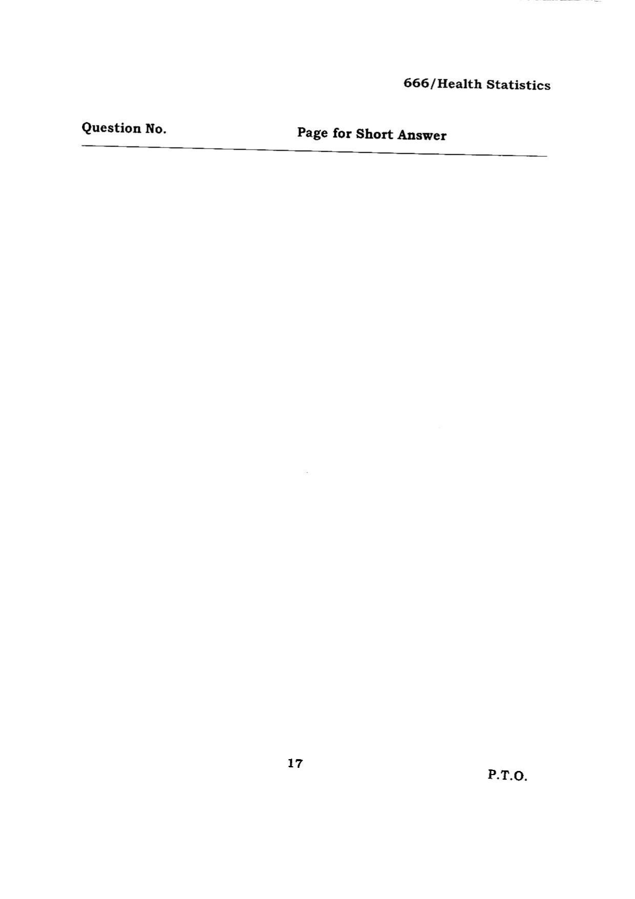 BHU RET HEALTH STATISTICS 2015 Question Paper - Page 17