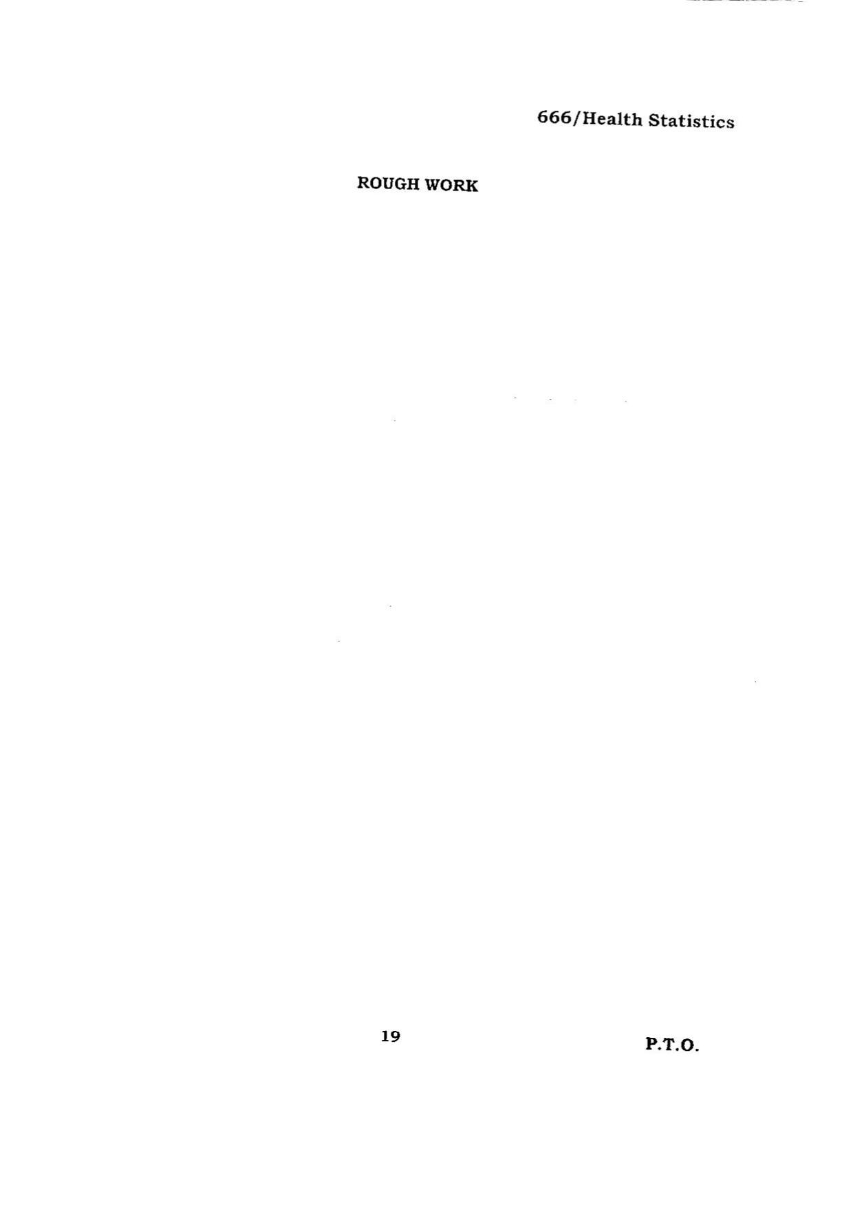BHU RET HEALTH STATISTICS 2015 Question Paper - Page 19