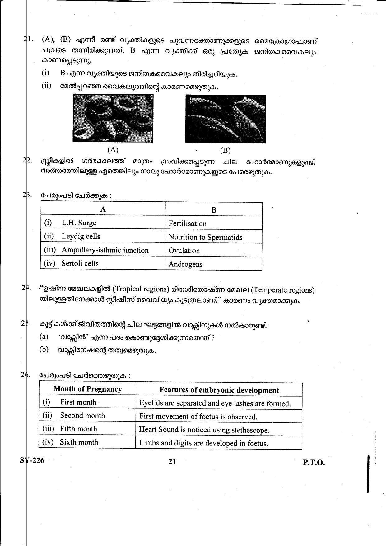 Kerala Plus Two 2021 Biology Annual Question Paper - Page 21