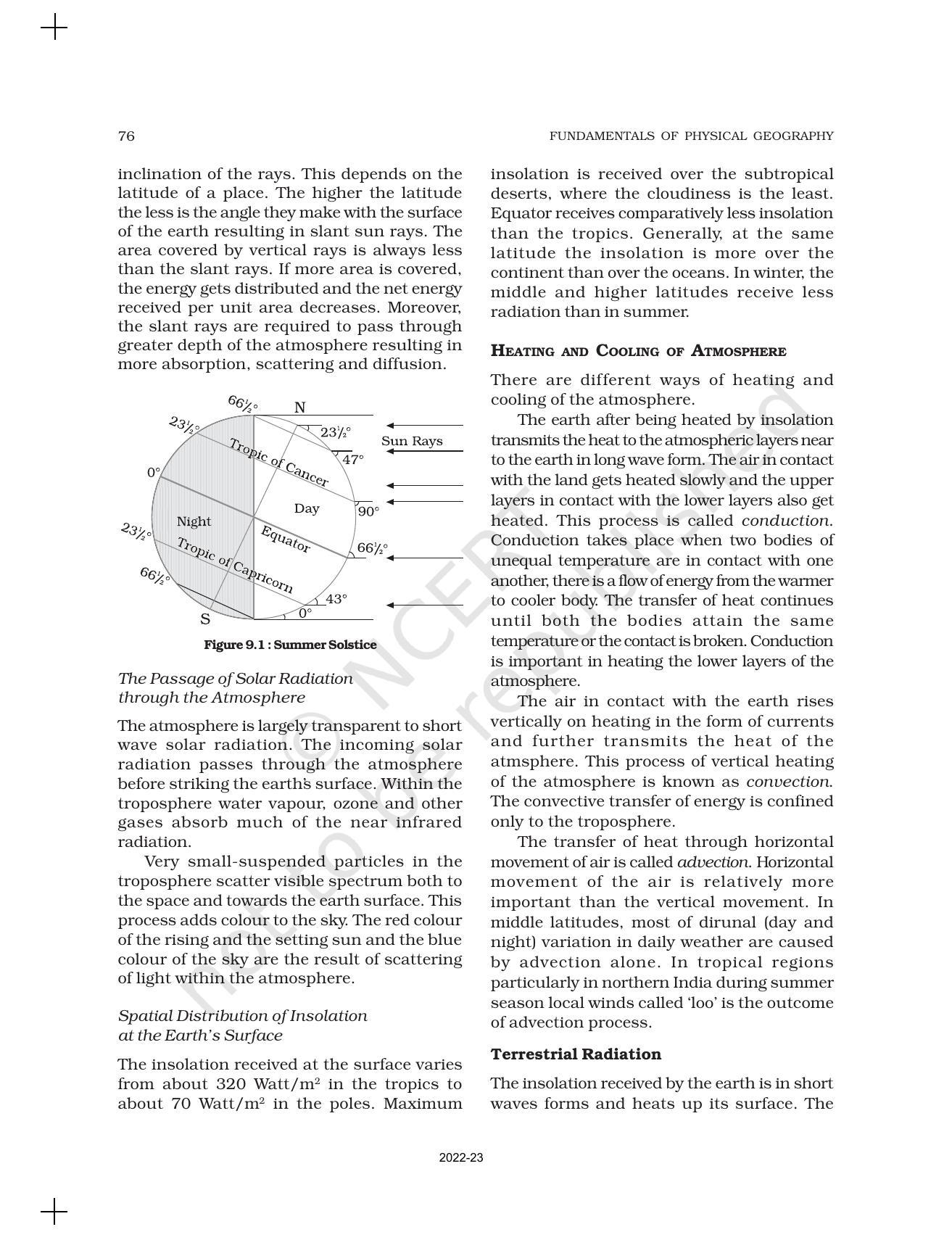 NCERT Book for Class 11 Geography (Part-I) Chapter 9 Solar Radiation, Heat balance and Temperature - Page 2