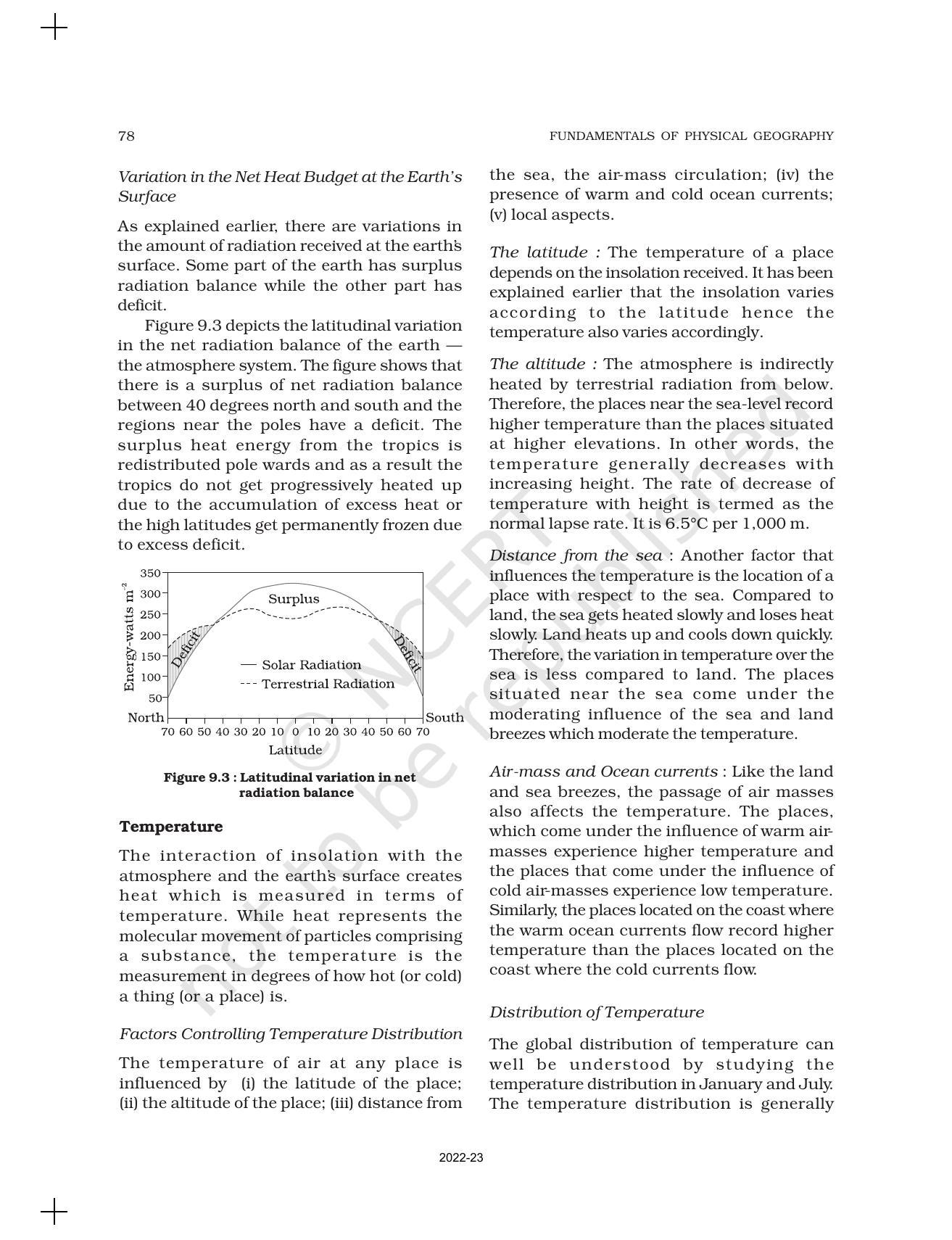 NCERT Book for Class 11 Geography (Part-I) Chapter 9 Solar Radiation, Heat balance and Temperature - Page 4