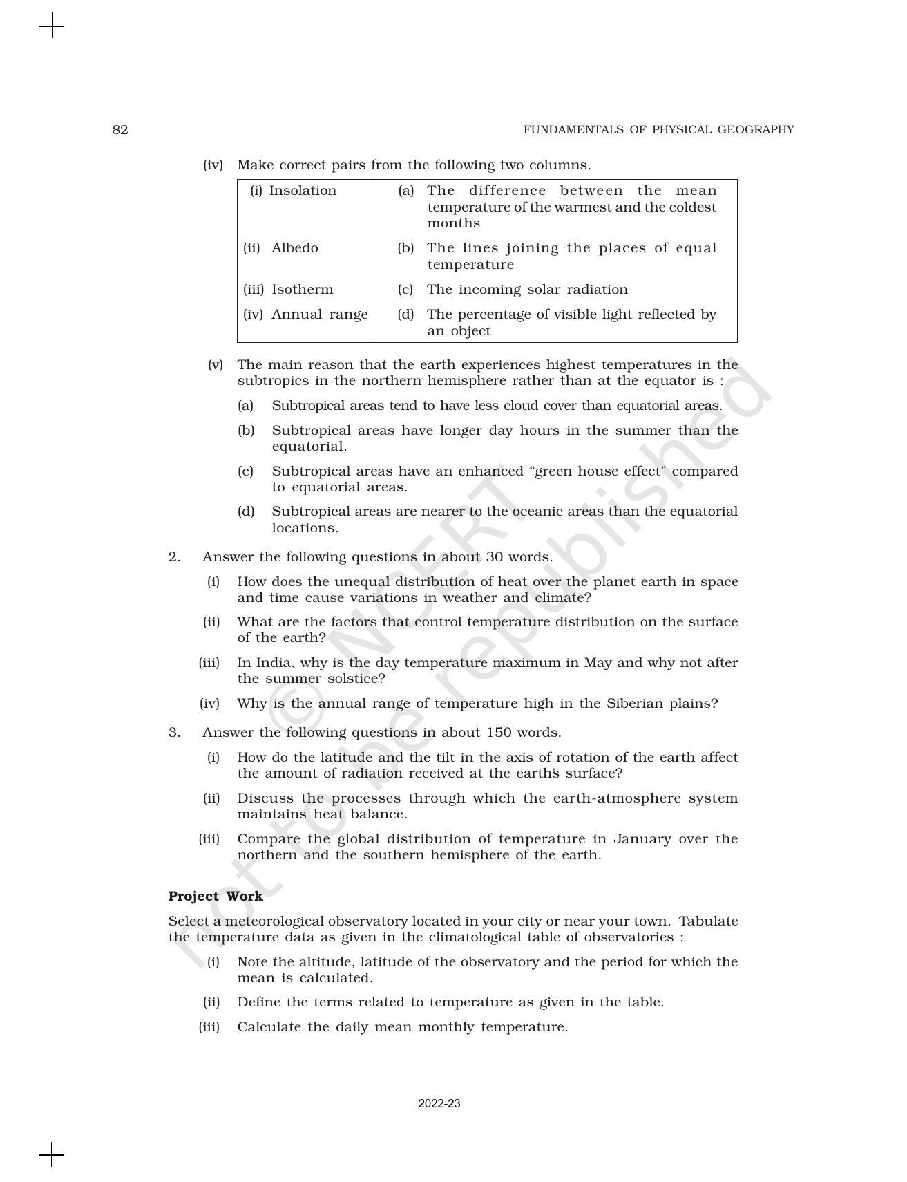 NCERT Book for Class 11 Geography (Part-I) Chapter 9 Solar Radiation, Heat balance and Temperature - Page 8