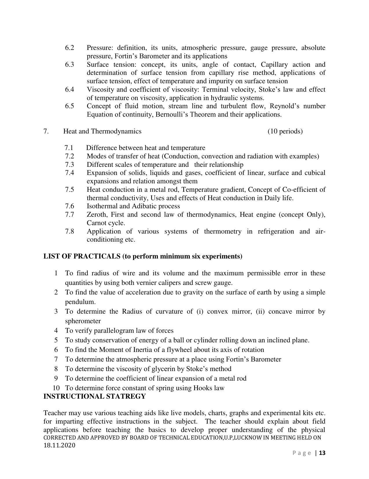 SYLLABUS FOR FIRST SEMESTER SESSION (2020-2021) - SIX SEMESTER DIPLOMA COURSE IN AGRICULTURAL ENGINEERING - Page 13