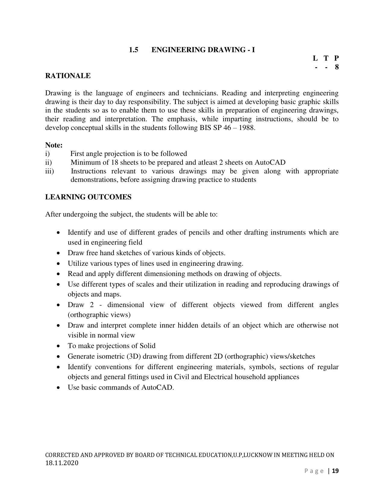SYLLABUS FOR FIRST SEMESTER SESSION (2020-2021) - SIX SEMESTER DIPLOMA COURSE IN AGRICULTURAL ENGINEERING - Page 19