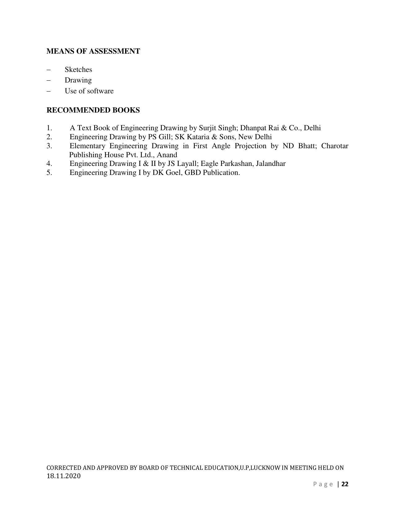 SYLLABUS FOR FIRST SEMESTER SESSION (2020-2021) - SIX SEMESTER DIPLOMA COURSE IN AGRICULTURAL ENGINEERING - Page 22