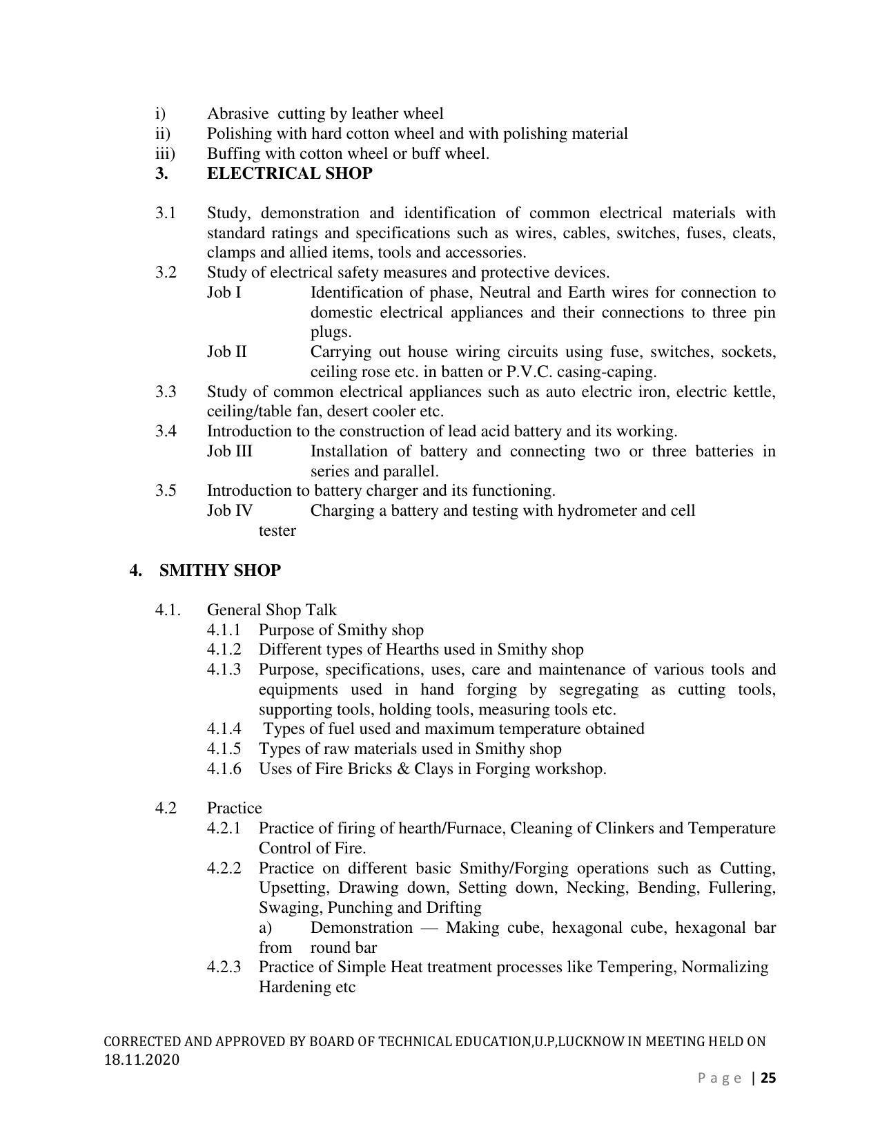 SYLLABUS FOR FIRST SEMESTER SESSION (2020-2021) - SIX SEMESTER DIPLOMA COURSE IN AGRICULTURAL ENGINEERING - Page 25