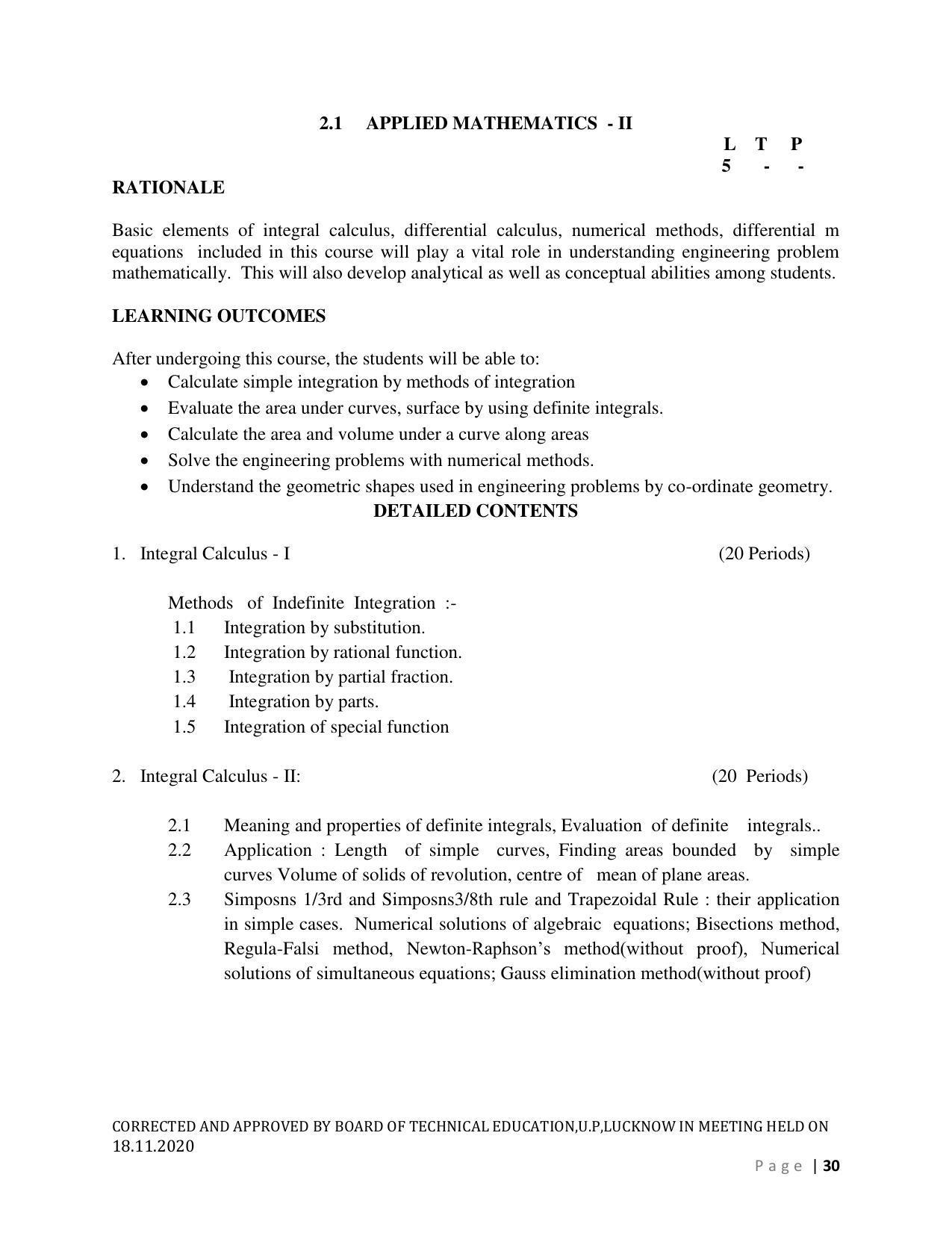 SYLLABUS FOR FIRST SEMESTER SESSION (2020-2021) - SIX SEMESTER DIPLOMA COURSE IN AGRICULTURAL ENGINEERING - Page 30