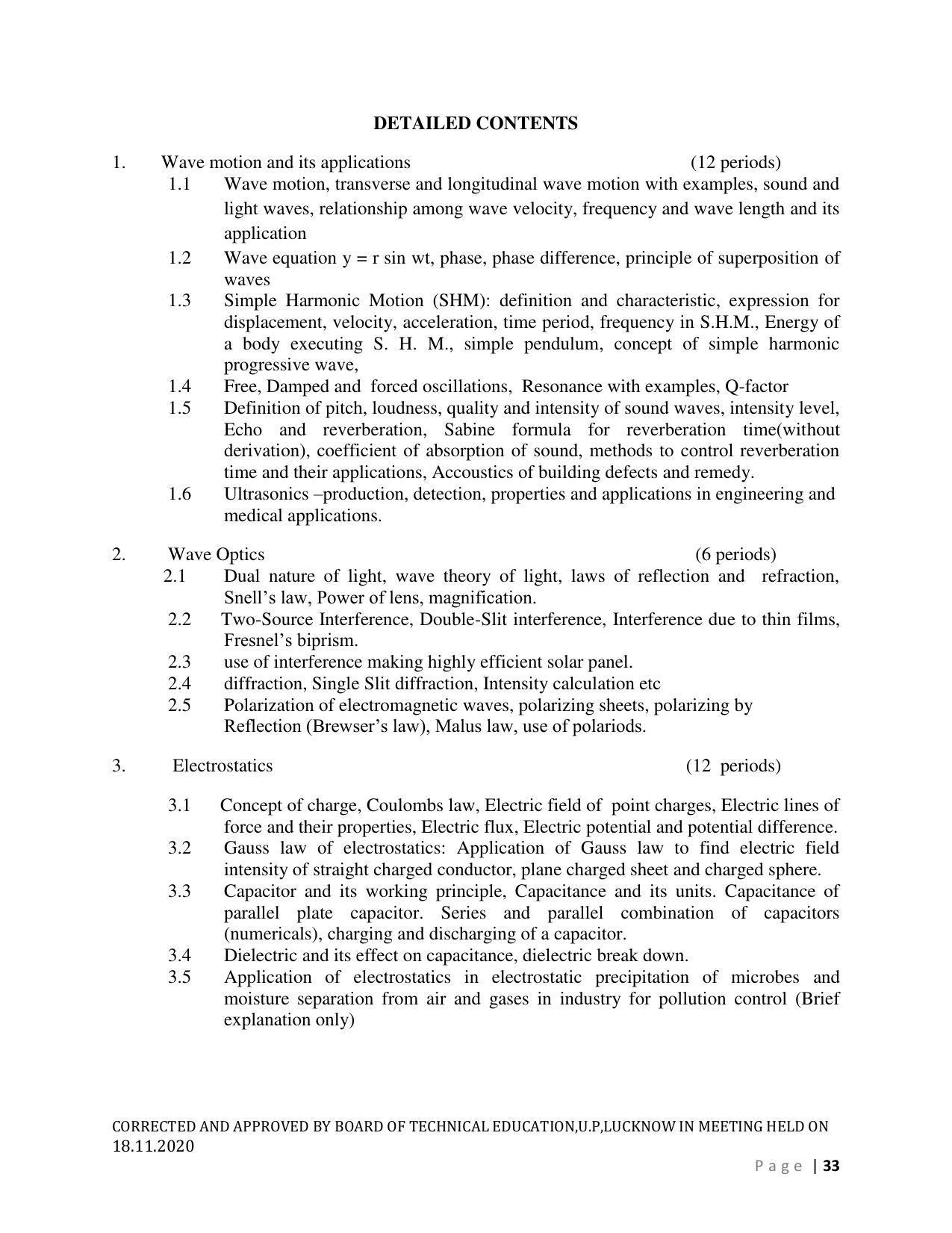 SYLLABUS FOR FIRST SEMESTER SESSION (2020-2021) - SIX SEMESTER DIPLOMA COURSE IN AGRICULTURAL ENGINEERING - Page 33