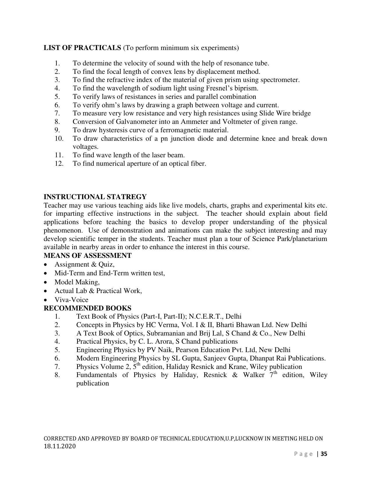 SYLLABUS FOR FIRST SEMESTER SESSION (2020-2021) - SIX SEMESTER DIPLOMA COURSE IN AGRICULTURAL ENGINEERING - Page 35