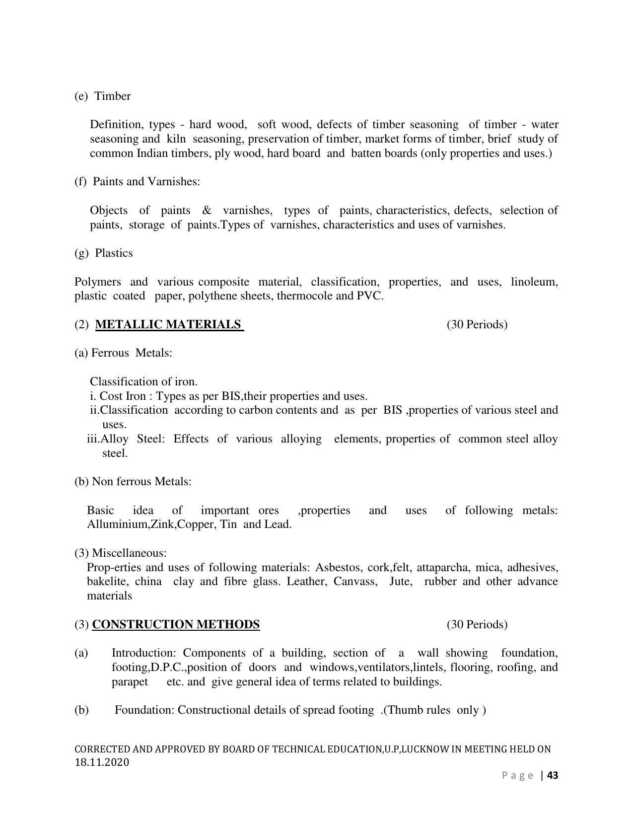 SYLLABUS FOR FIRST SEMESTER SESSION (2020-2021) - SIX SEMESTER DIPLOMA COURSE IN AGRICULTURAL ENGINEERING - Page 43