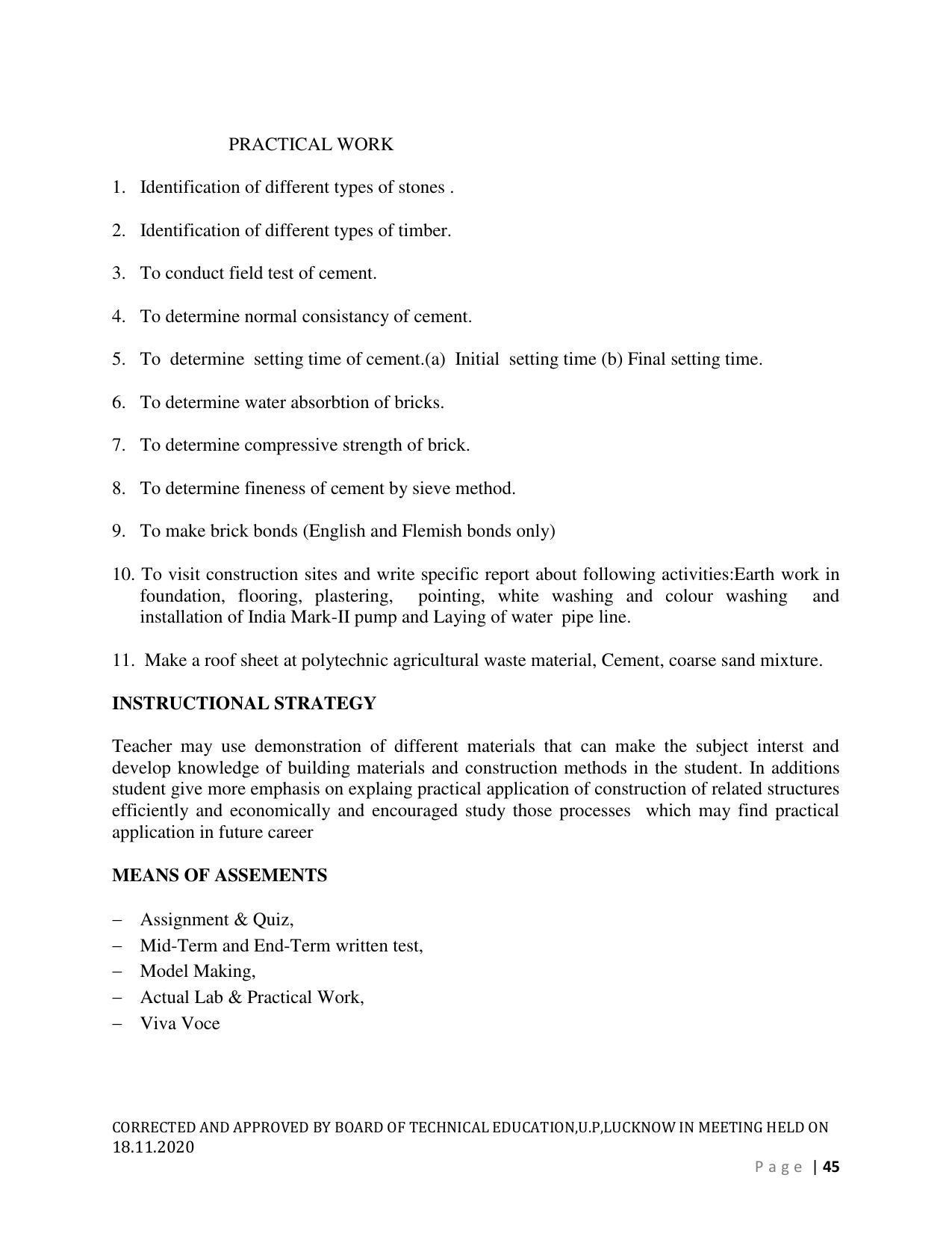 SYLLABUS FOR FIRST SEMESTER SESSION (2020-2021) - SIX SEMESTER DIPLOMA COURSE IN AGRICULTURAL ENGINEERING - Page 45