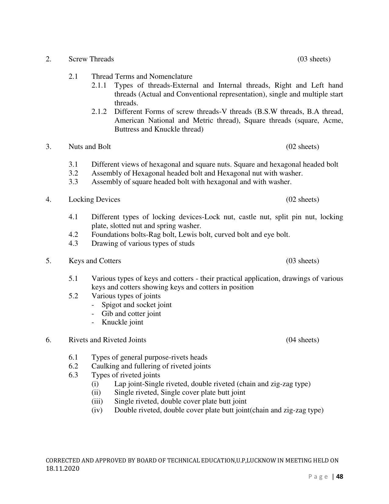 SYLLABUS FOR FIRST SEMESTER SESSION (2020-2021) - SIX SEMESTER DIPLOMA COURSE IN AGRICULTURAL ENGINEERING - Page 48